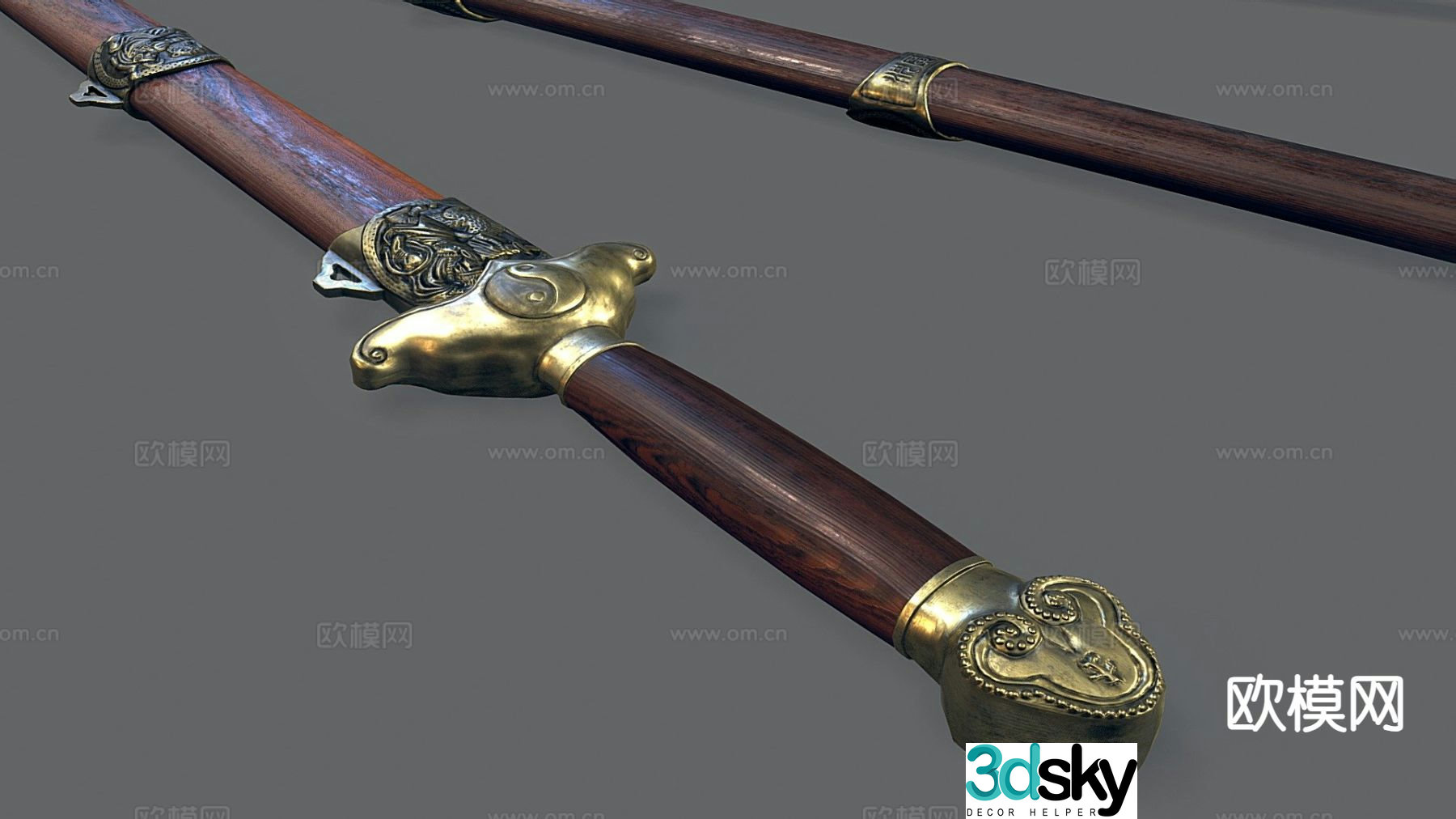 Modern sword straight sword 3d model