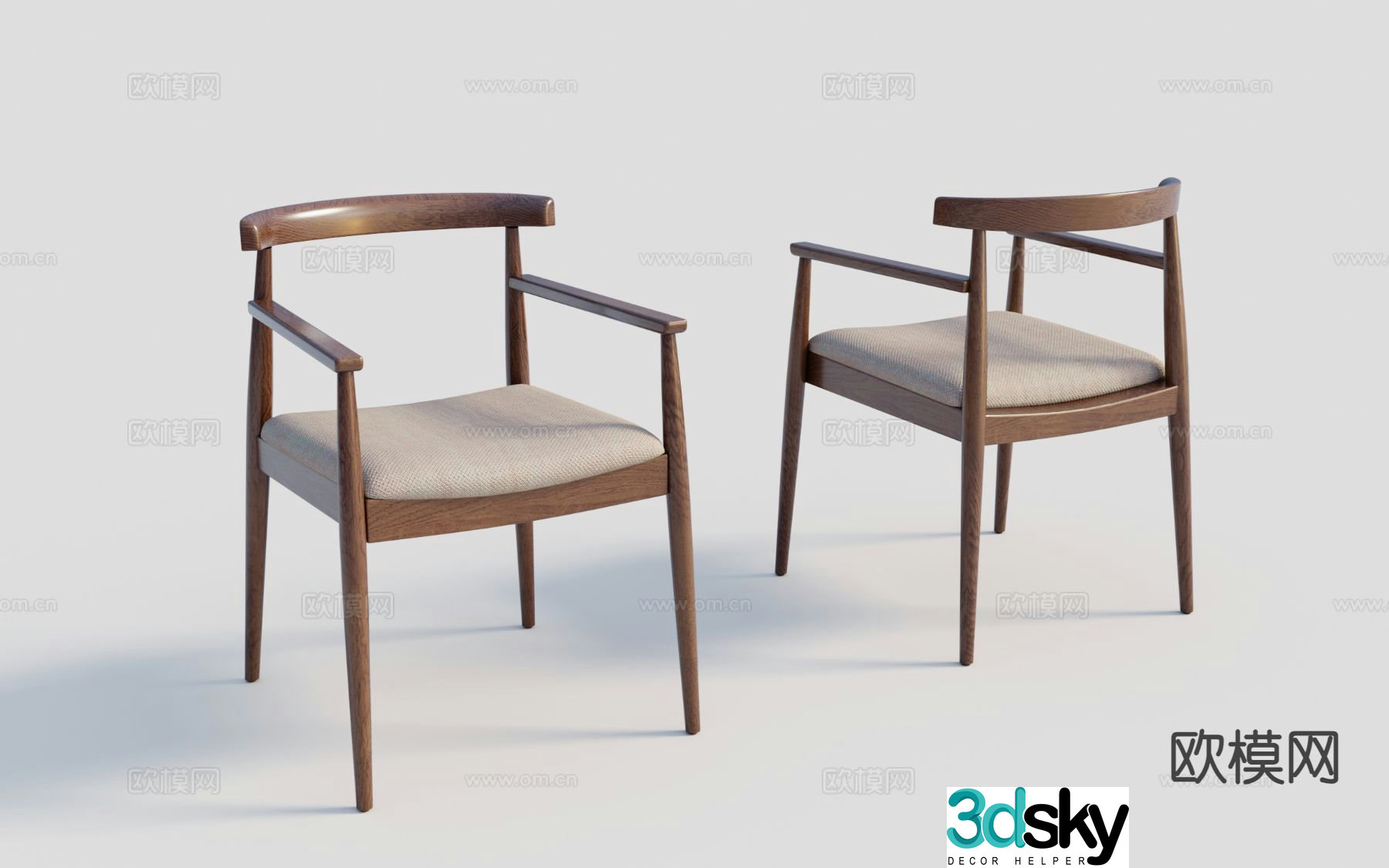 New Chinese style chair dining chair 3d model