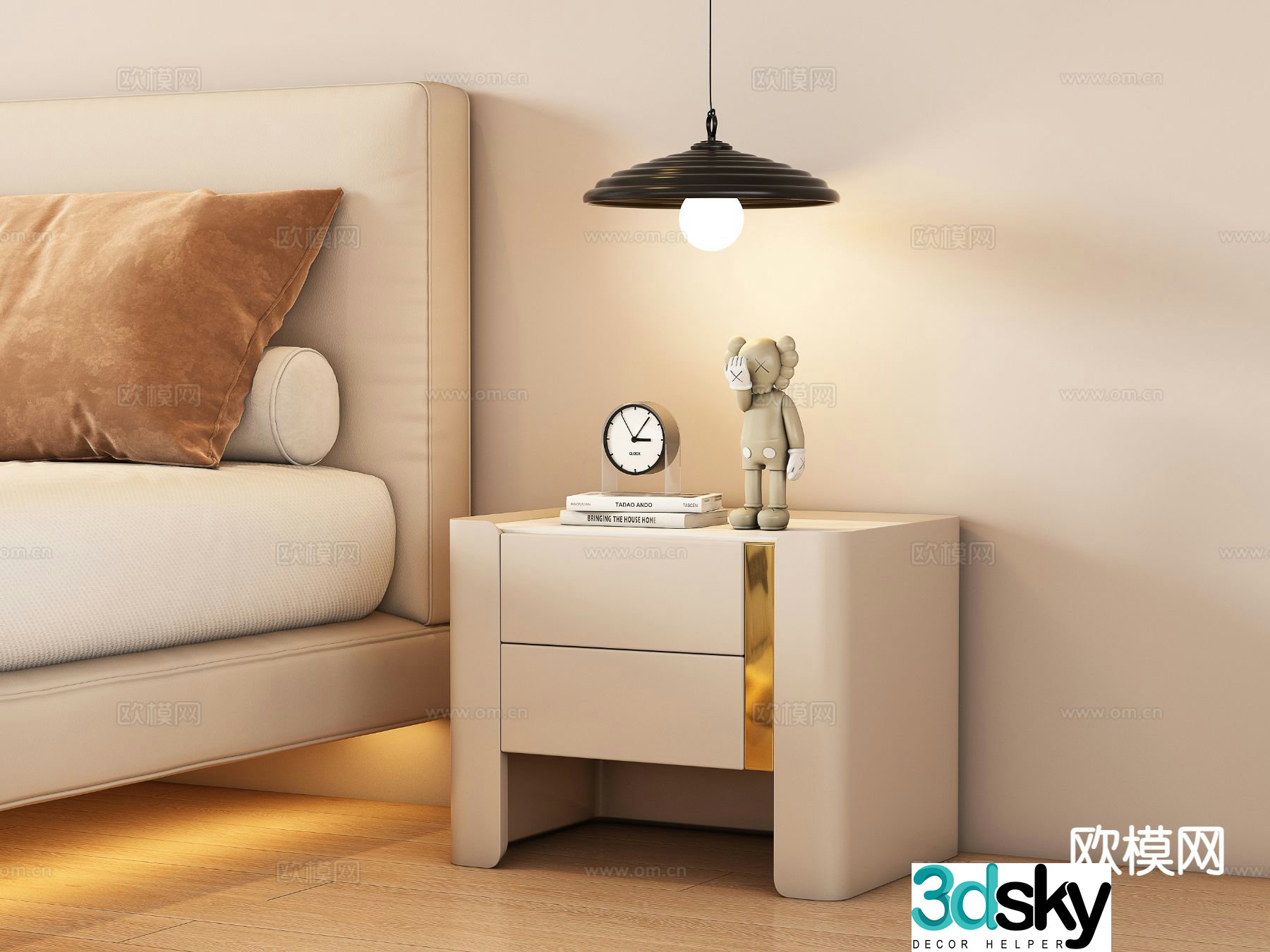 Modern bedside table 3d model