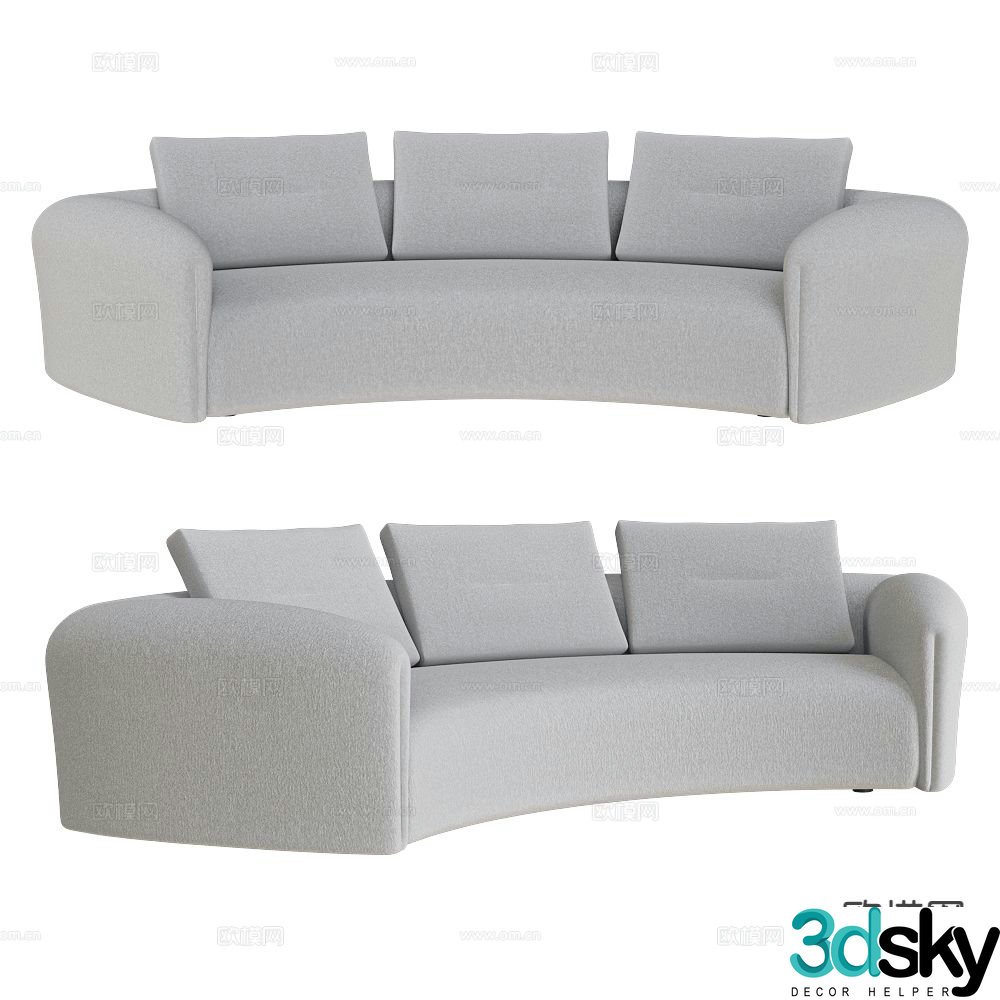 IL Loft modern curved sofa 3d model