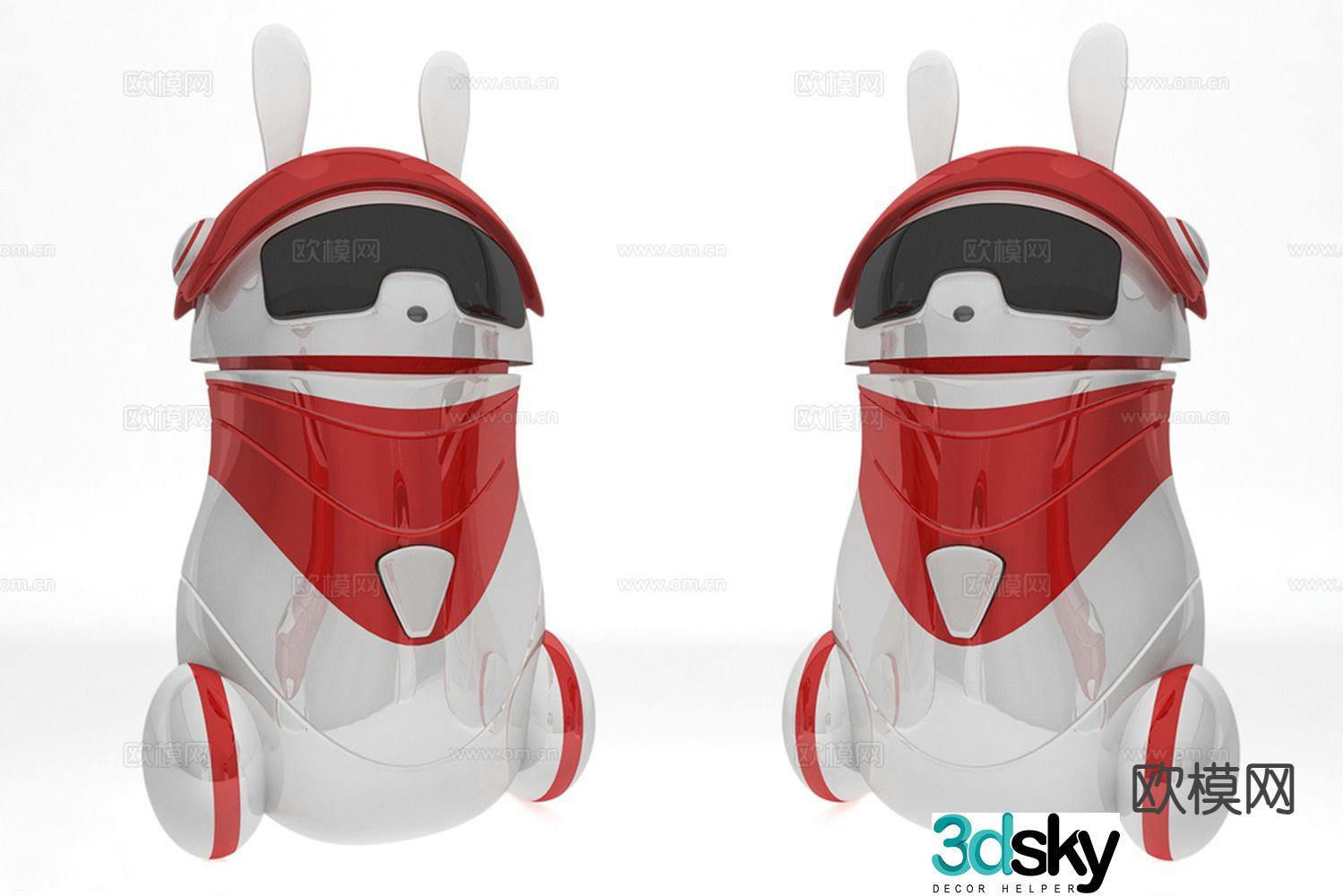 Intelligent machine robot rabbit 3d model