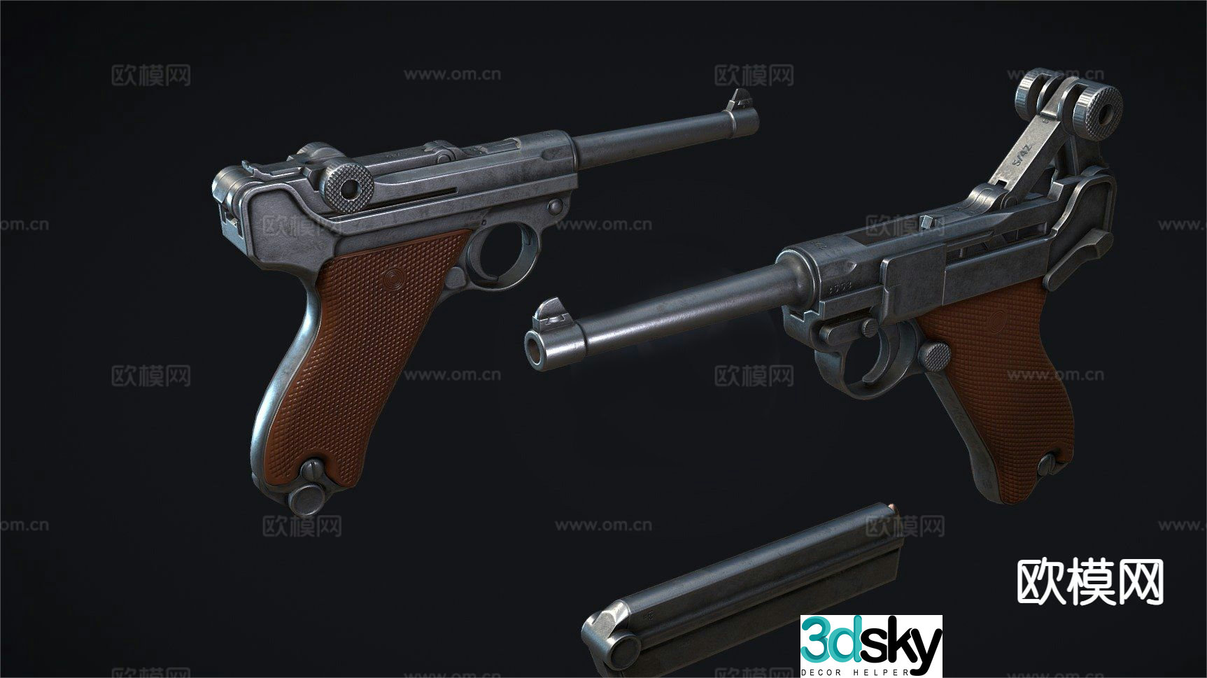 Ruger pistol 3d model