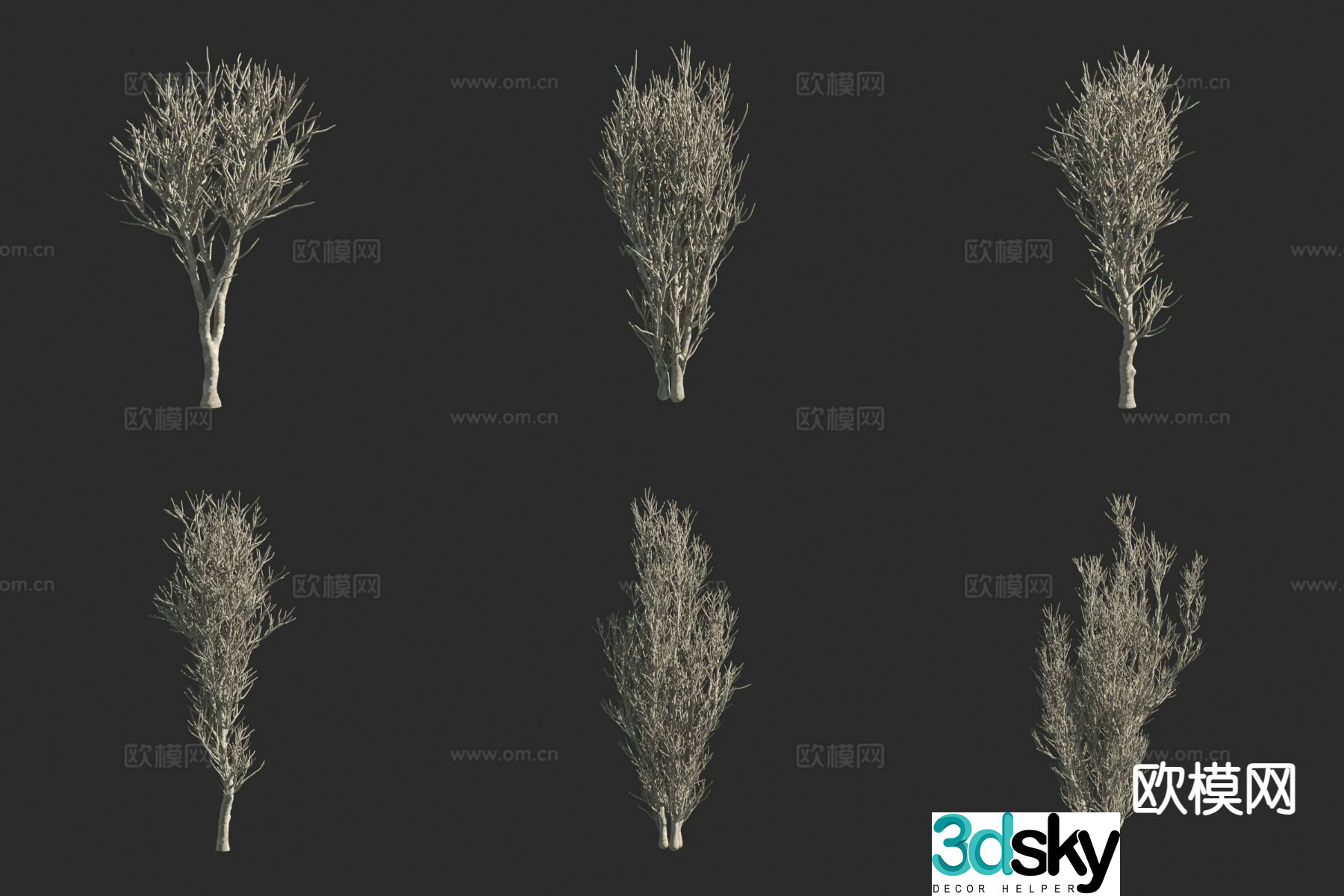 3D model of clustered sub-dragon tree