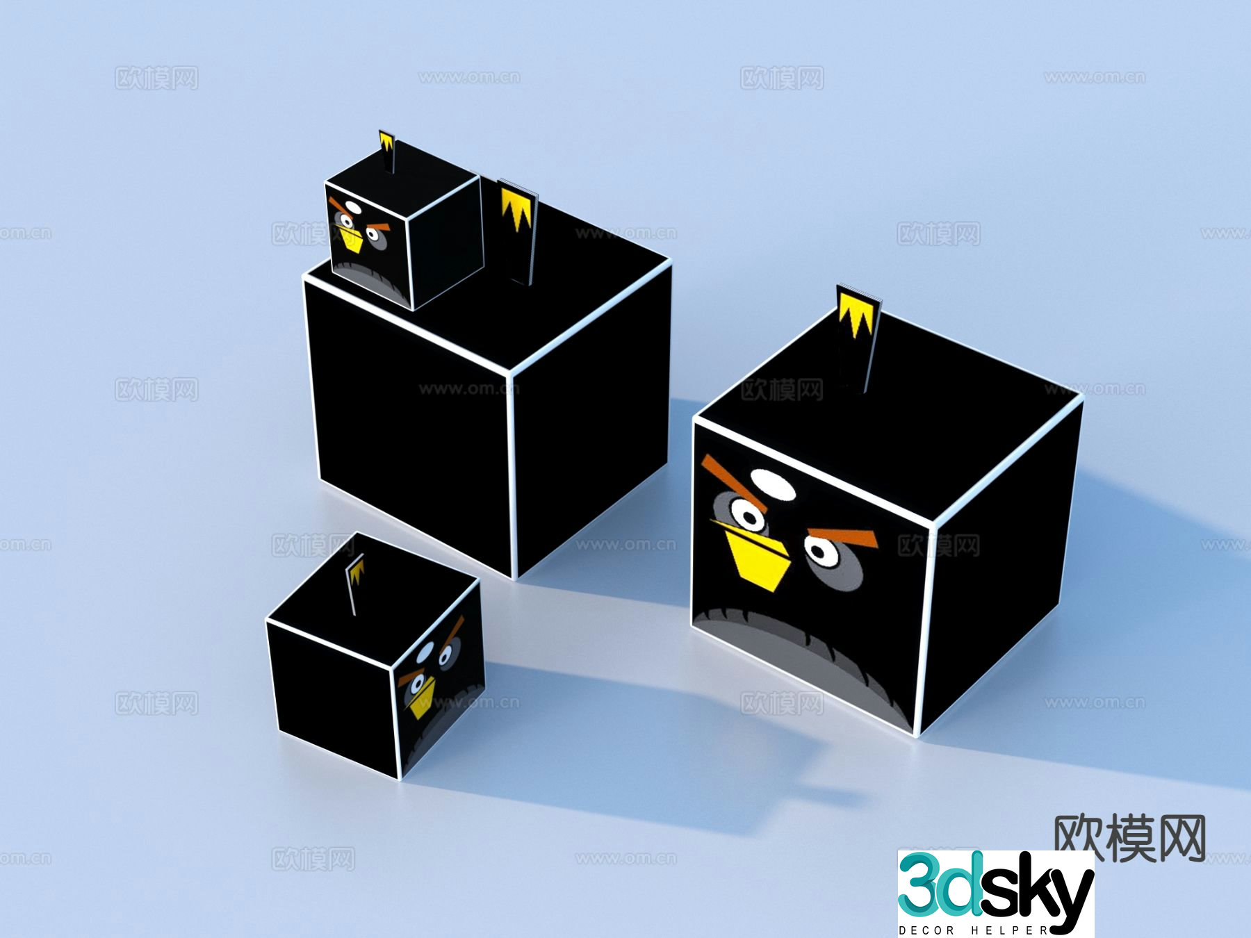 Children’s Ornaments Game Ornaments Angry Birds 3D Model