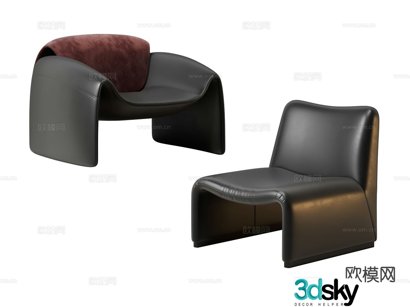 Medieval style chair leather chair leisure chair 3d model