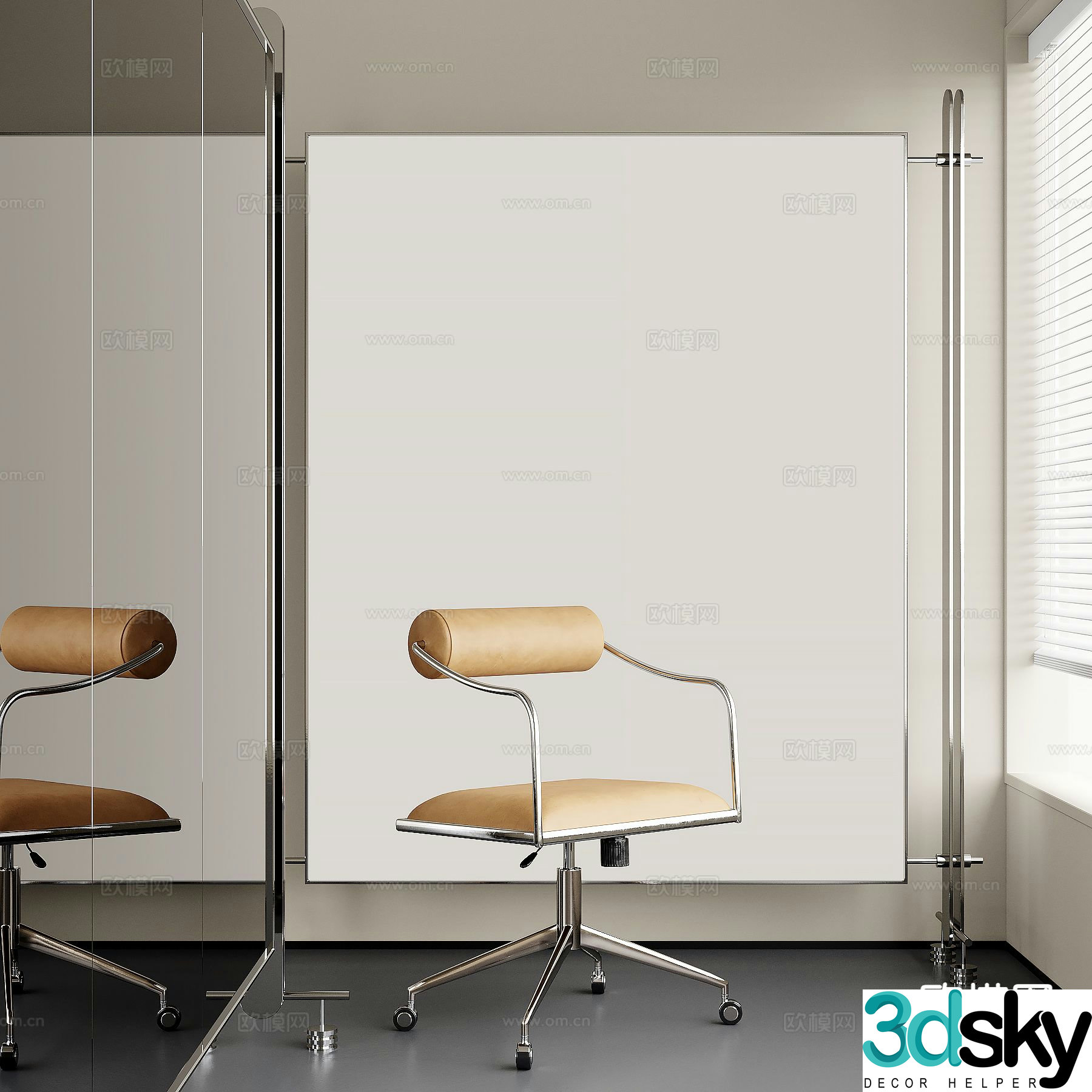 Leather office chair conference chair 3d model