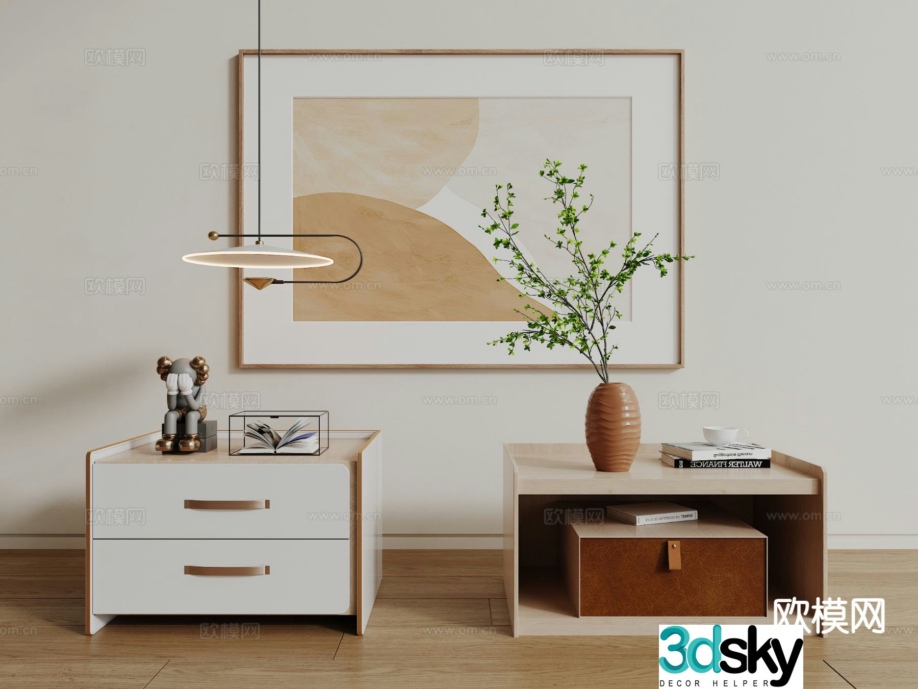Modern bedside table 3d model