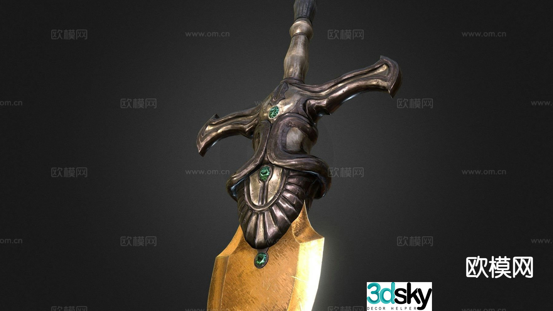 fantasy sword weapon 3d model