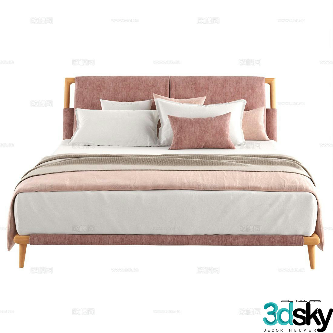 Nordic double bed 3d model