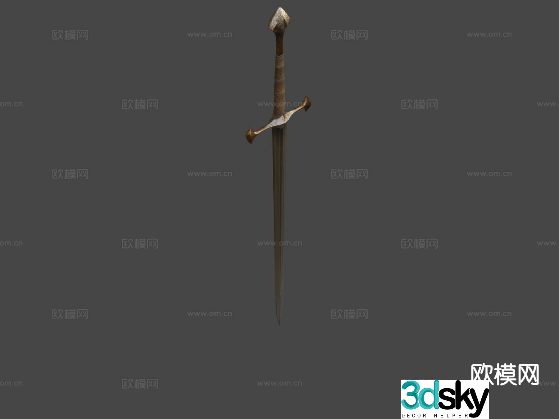 Long sword cold weapon 3d model