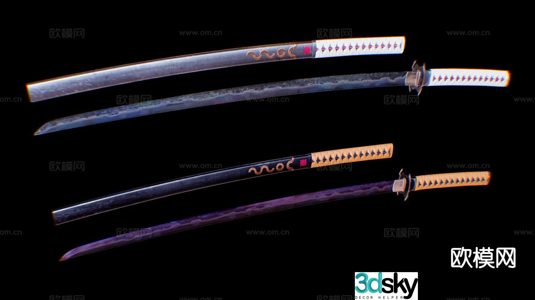 Katana cold weapon 3d model