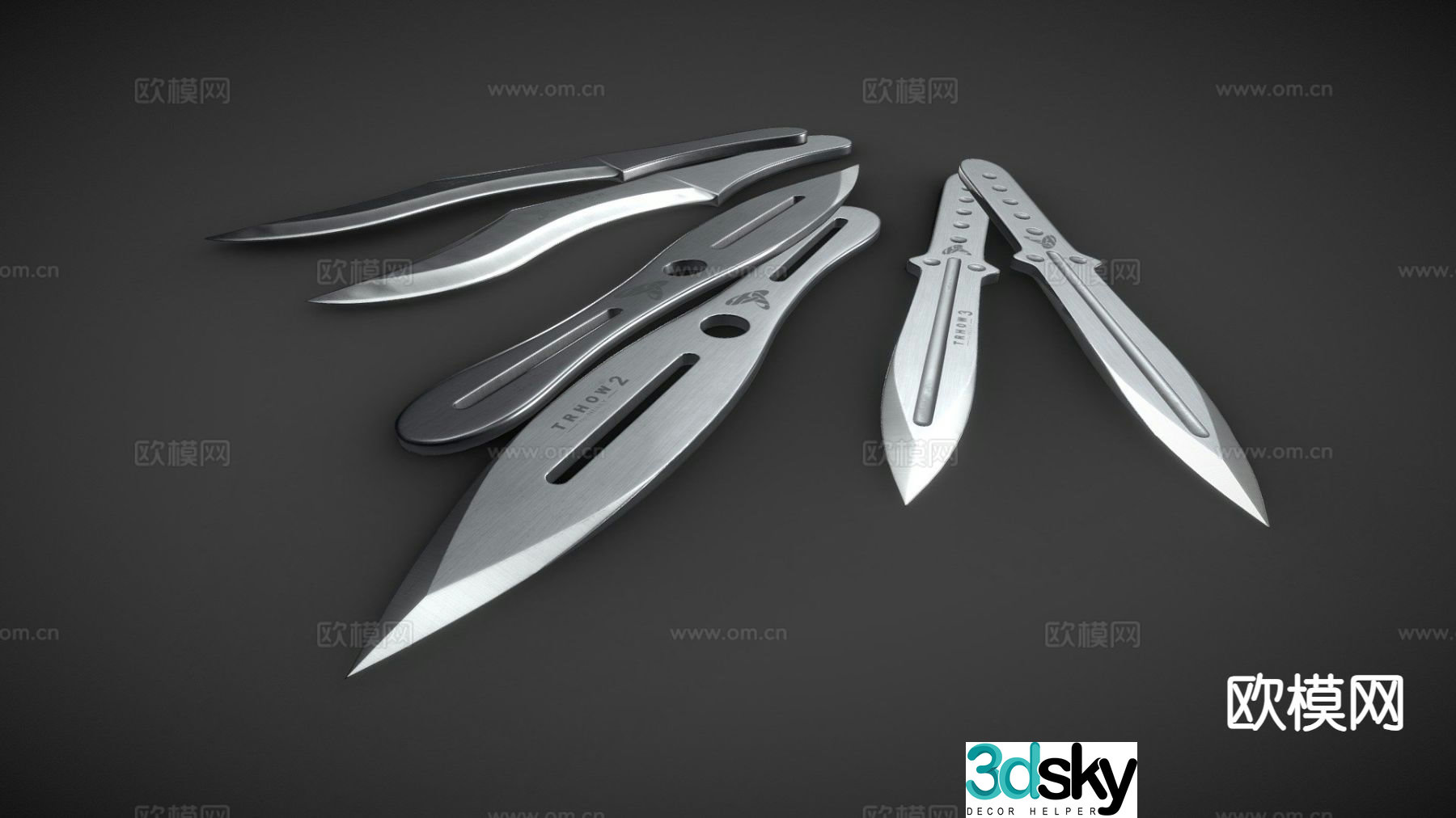 Throwing knife cold weapon 3d model
