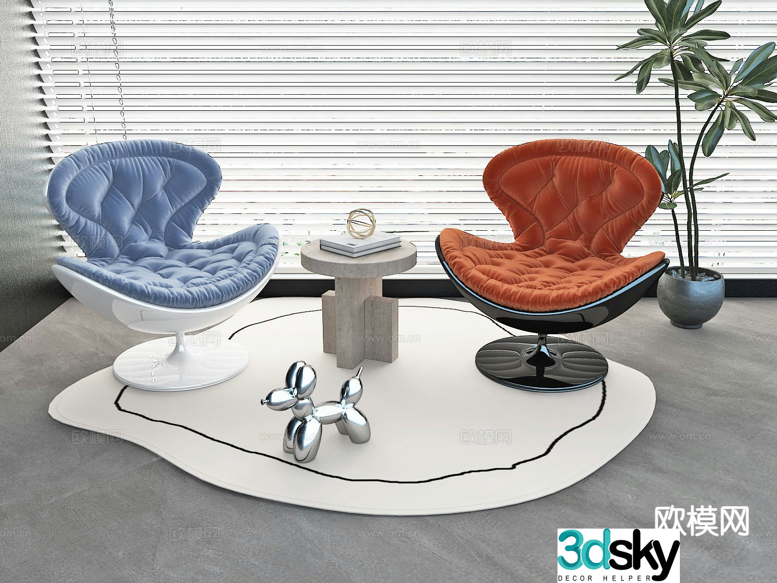 Modern lounge chair 3d model
