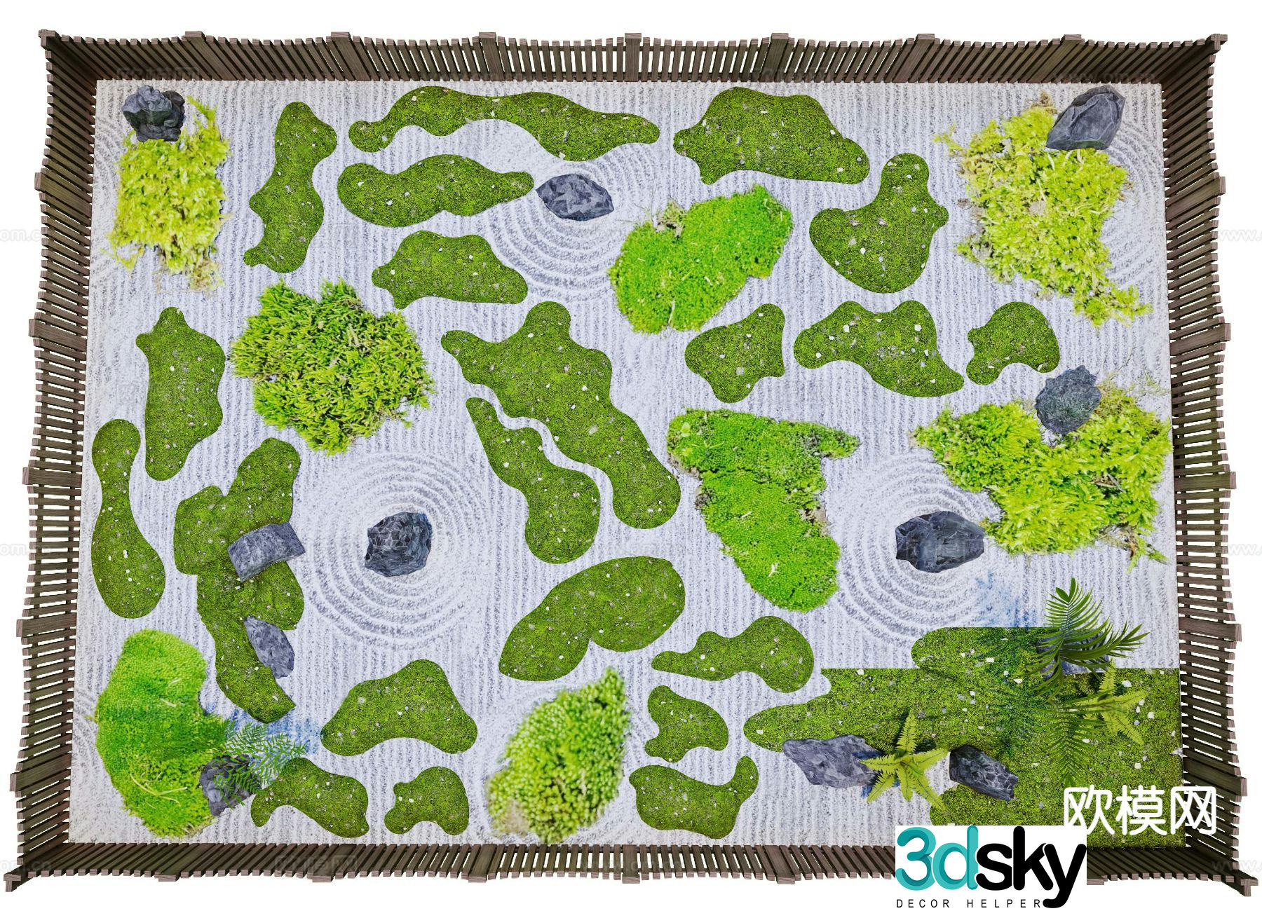 Chinese moss moss stone micro terrain 3d model