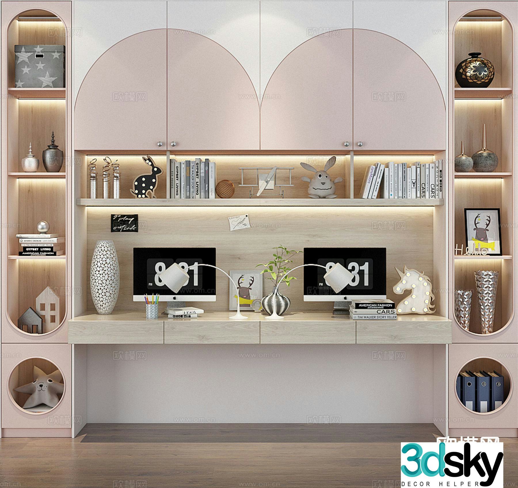 Children’s desk double desk 3d model