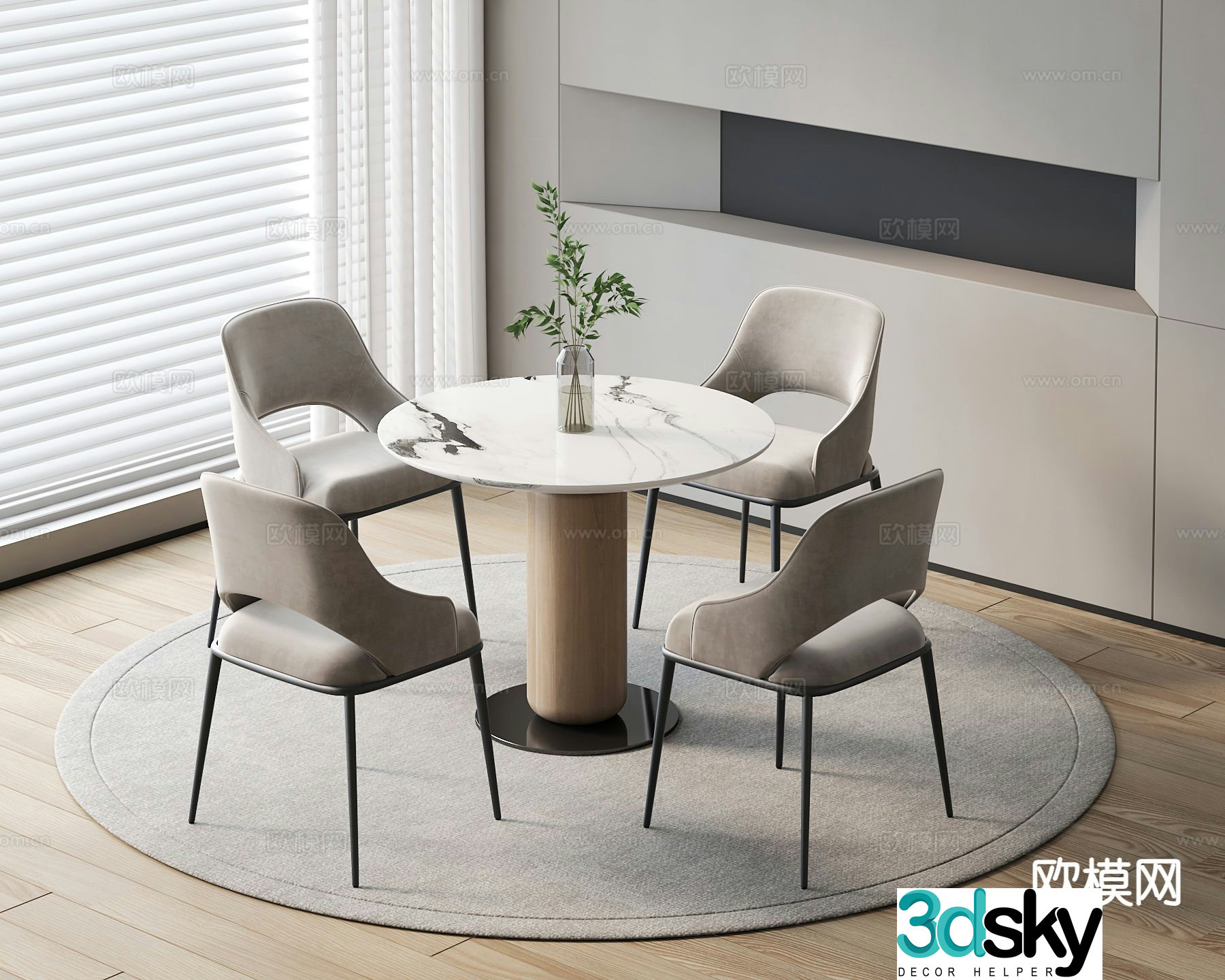 Leisure table and chair negotiation table and chair 3D model