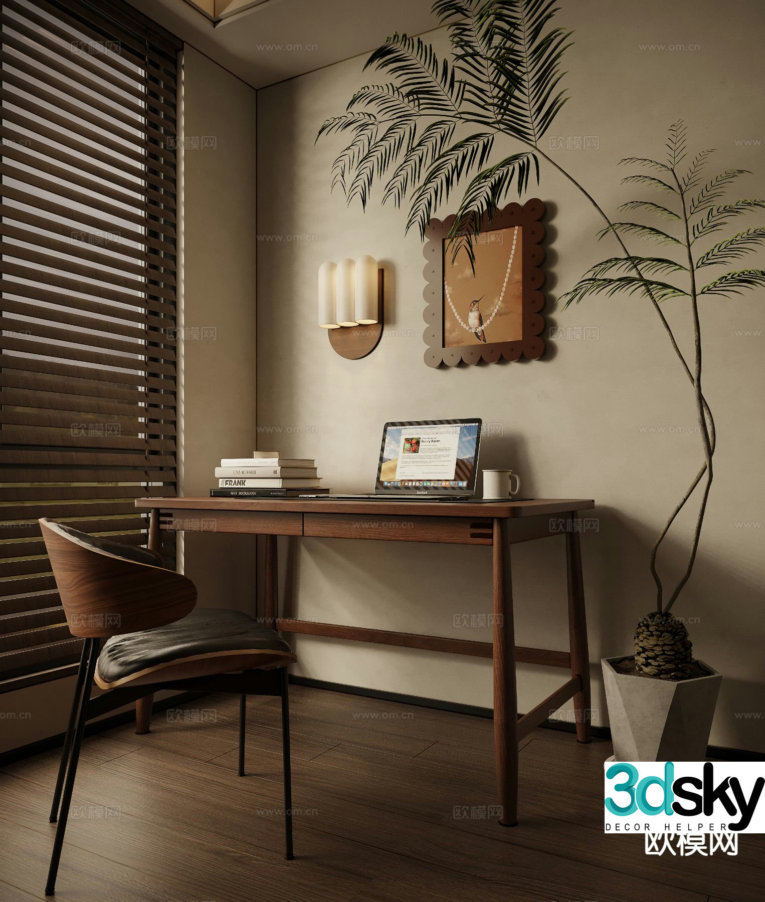 Wabi-sabi desk desk 3d model