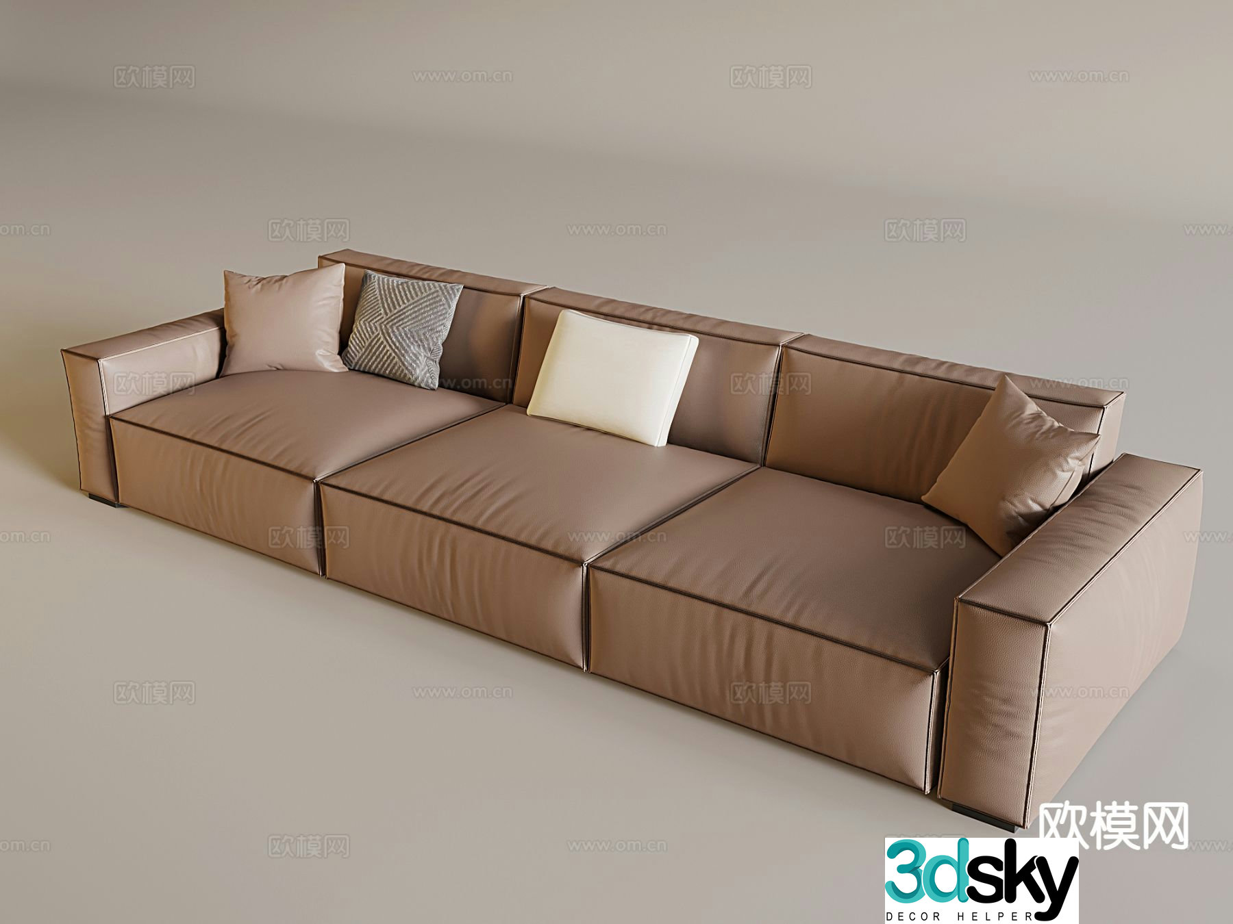 Italian style sofa three person sofa 3d model
