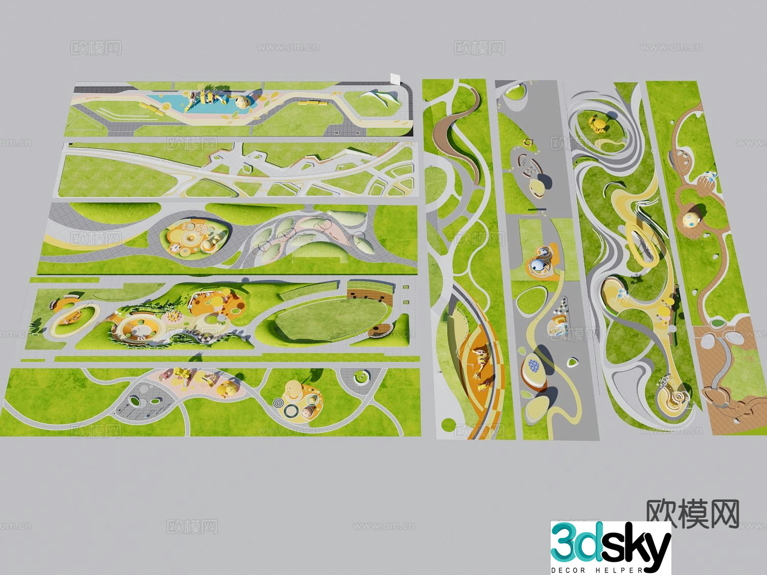 pocket park garden landscape 3d model