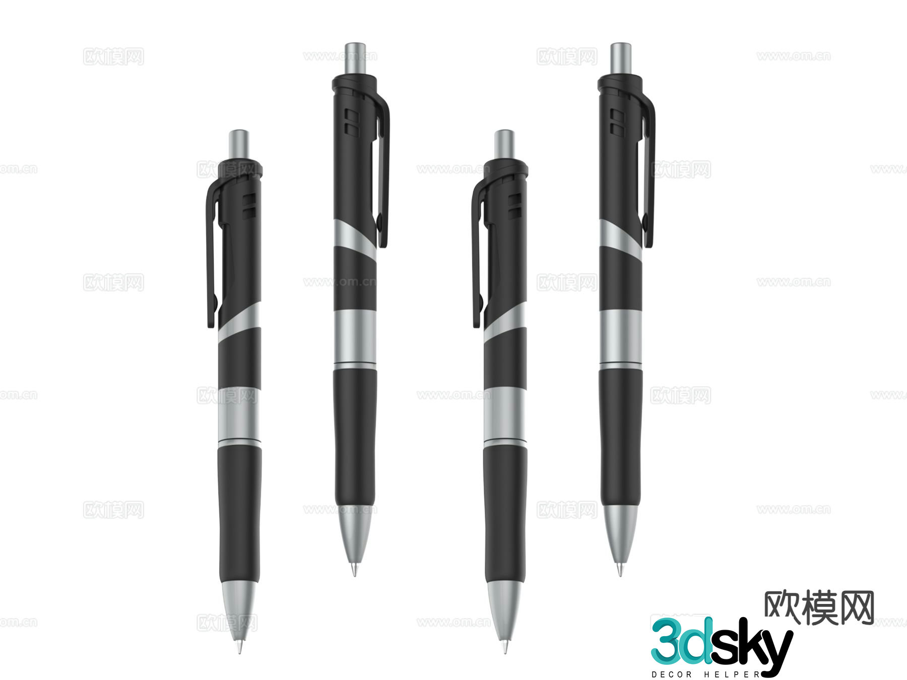 Office supplies ballpoint pen 3d model