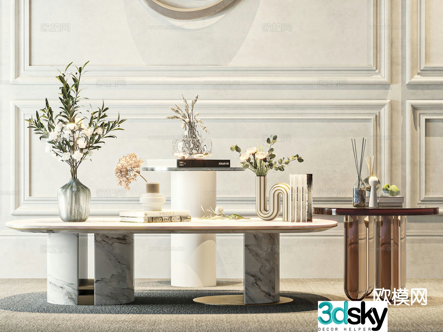 Light luxury coffee table mother-child coffee table 3D model