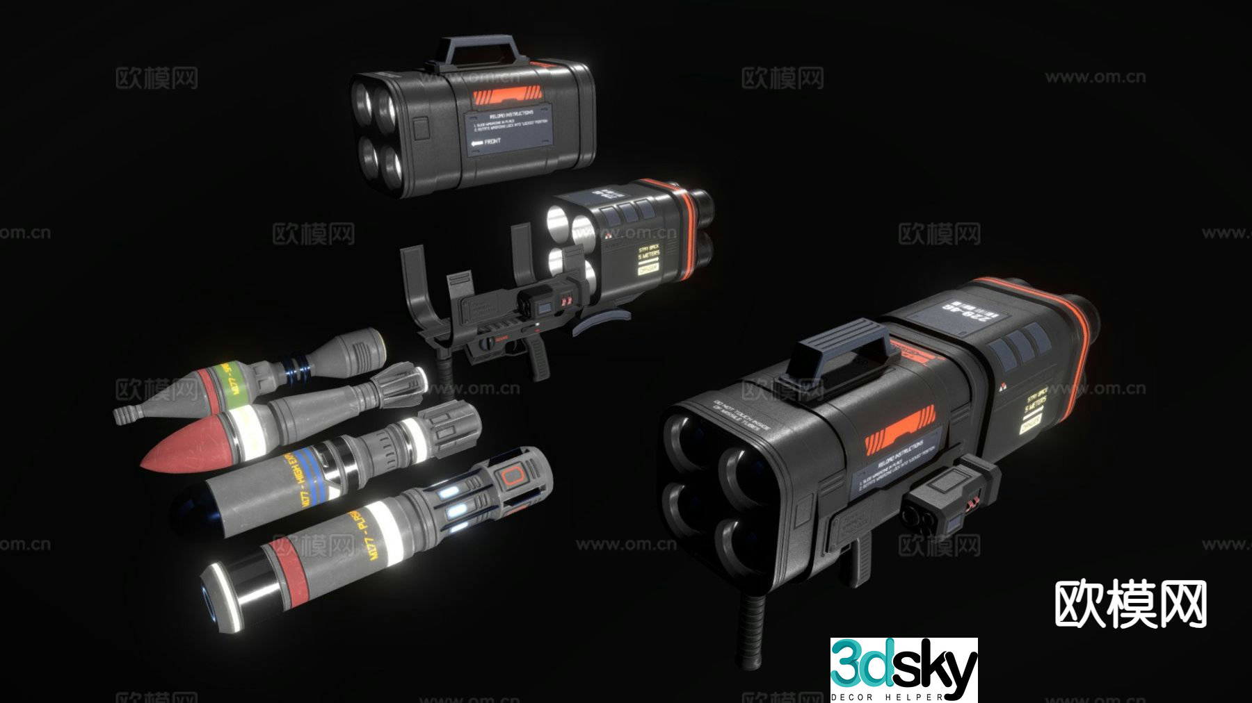 sci-fi missile launcher 3d model