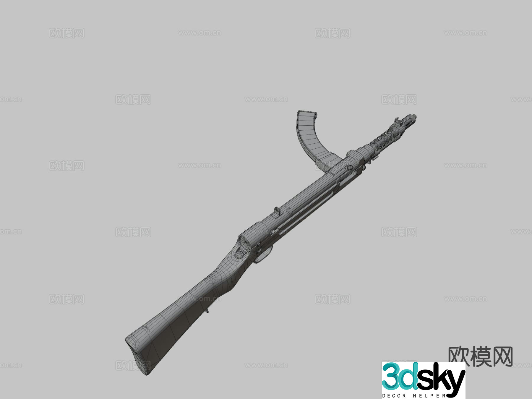 Light submachine gun 3d model