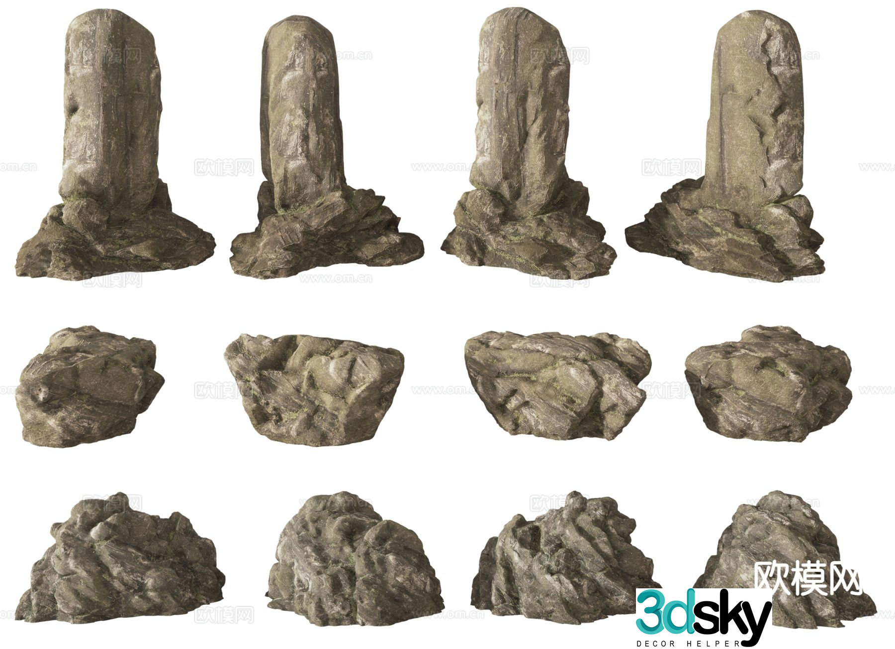 modern stone stone landscape stone 3d model