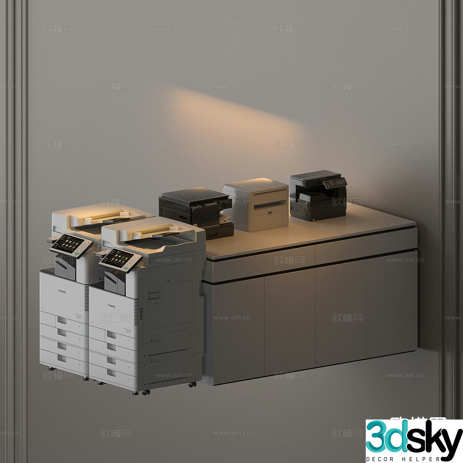Printer office supplies 3d model
