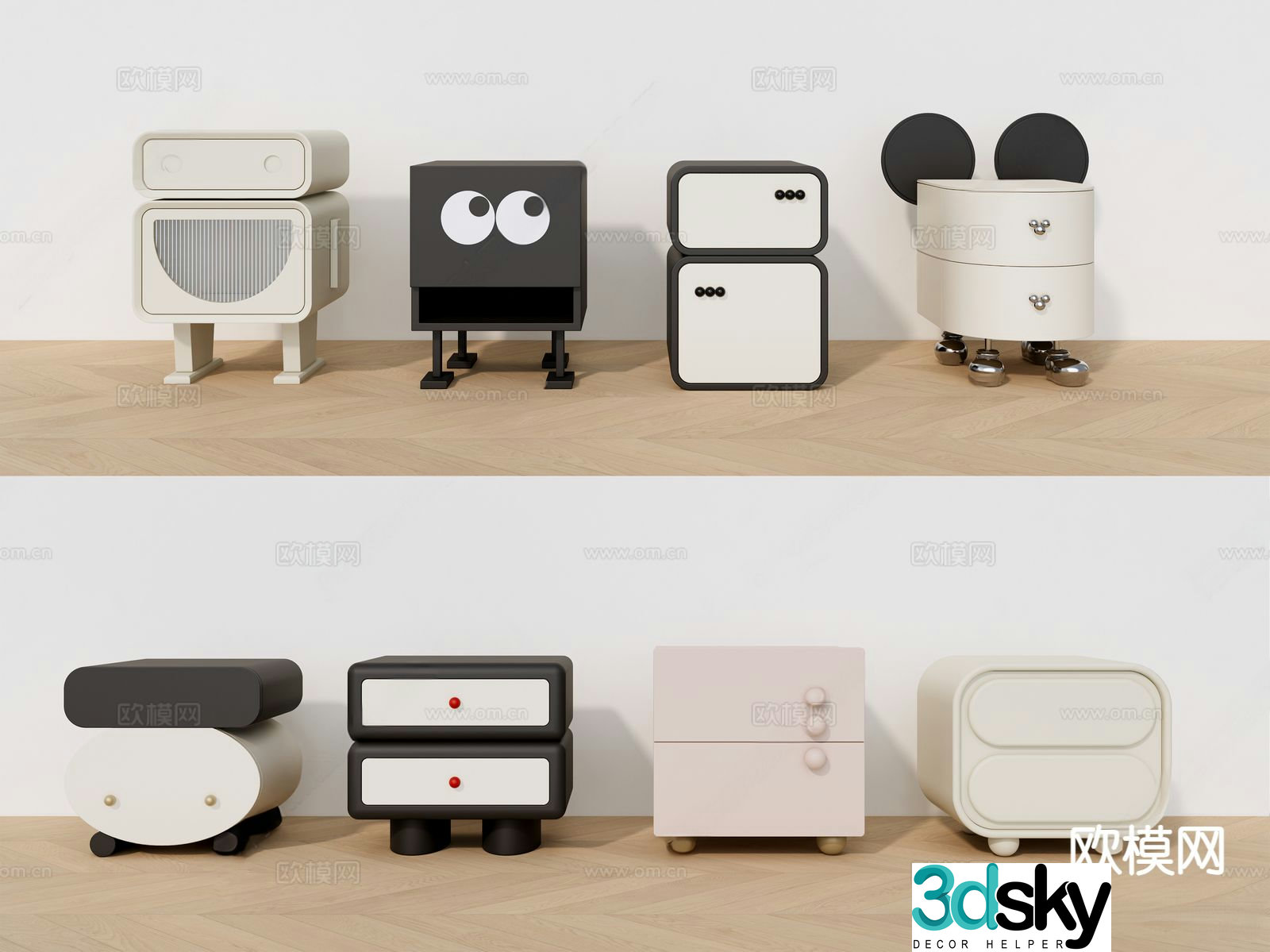 Cartoon bedside table 3d model