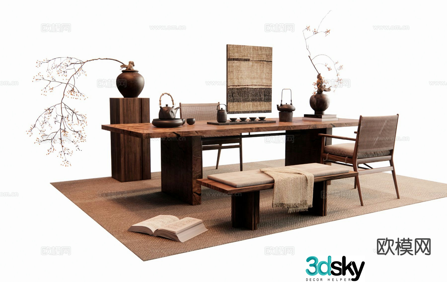 Medieval style tea table tea table 3d model