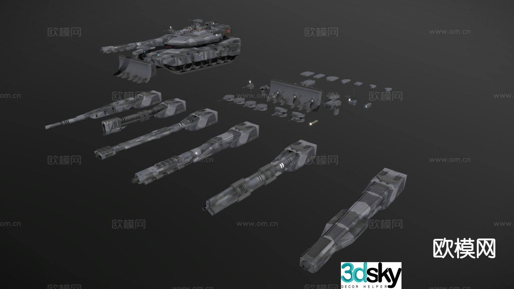 Sci-fi tank 3d model