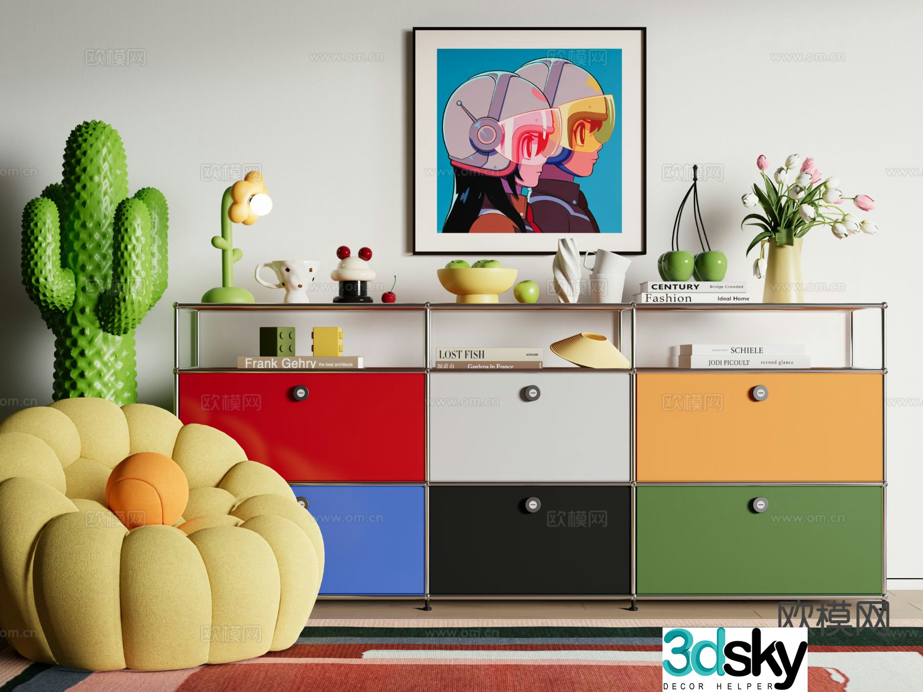 Dopamine side cabinet entrance cabinet 3d model