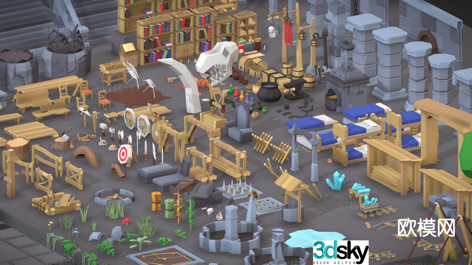 Dungeon game props 3d model