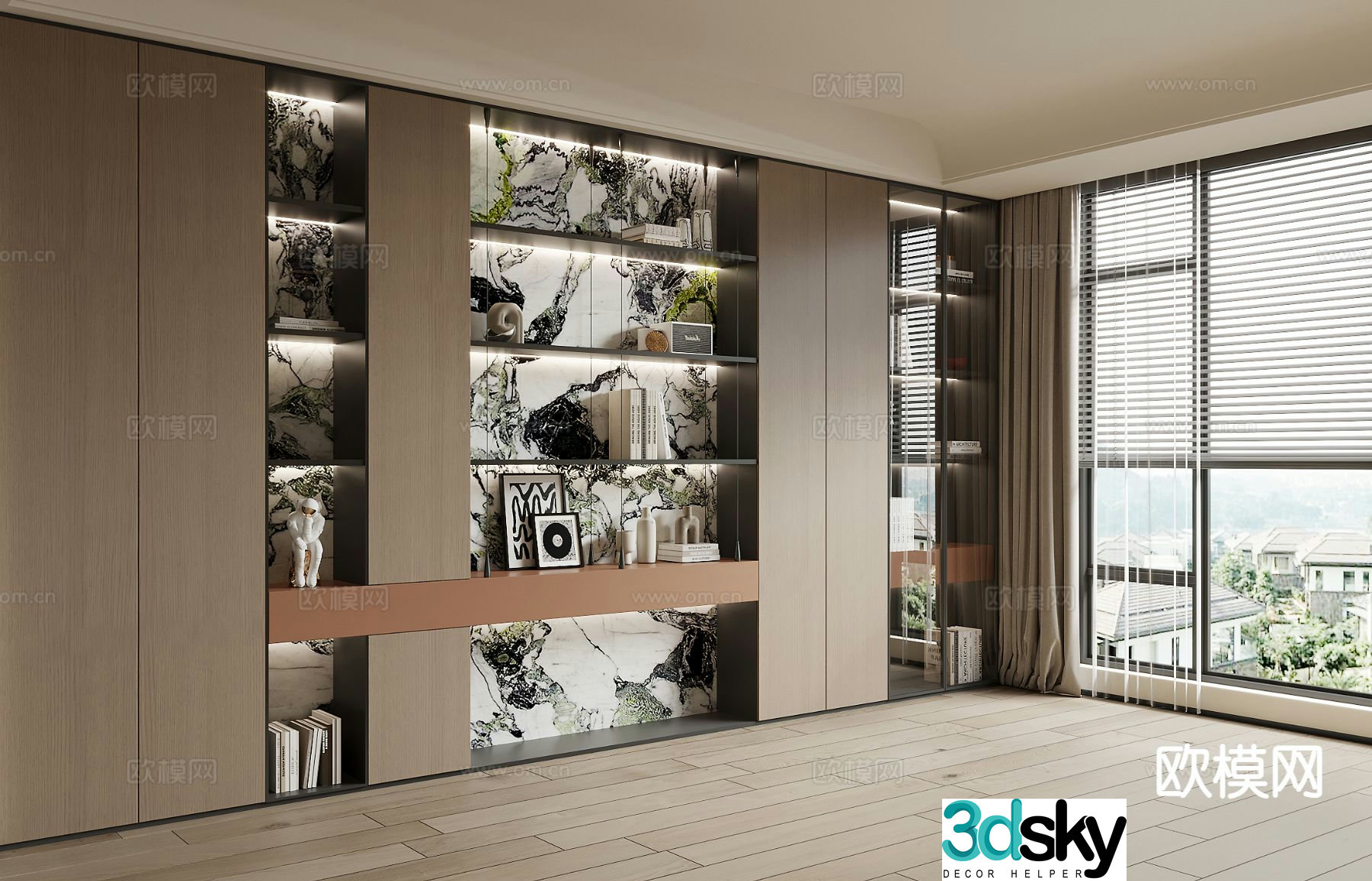 Modern decorative cabinet locker 3d model