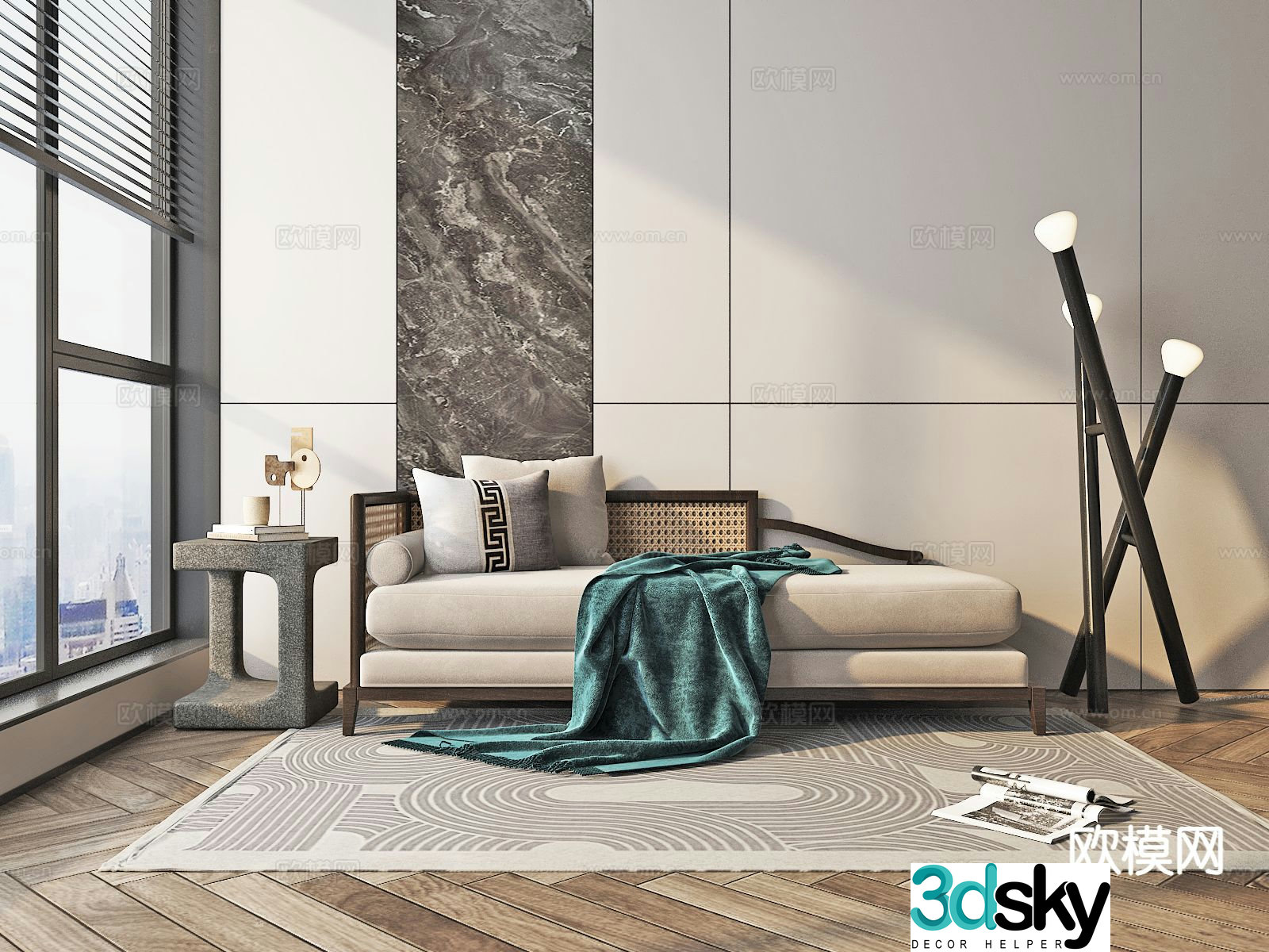 Medieval style chaise longue 3d model