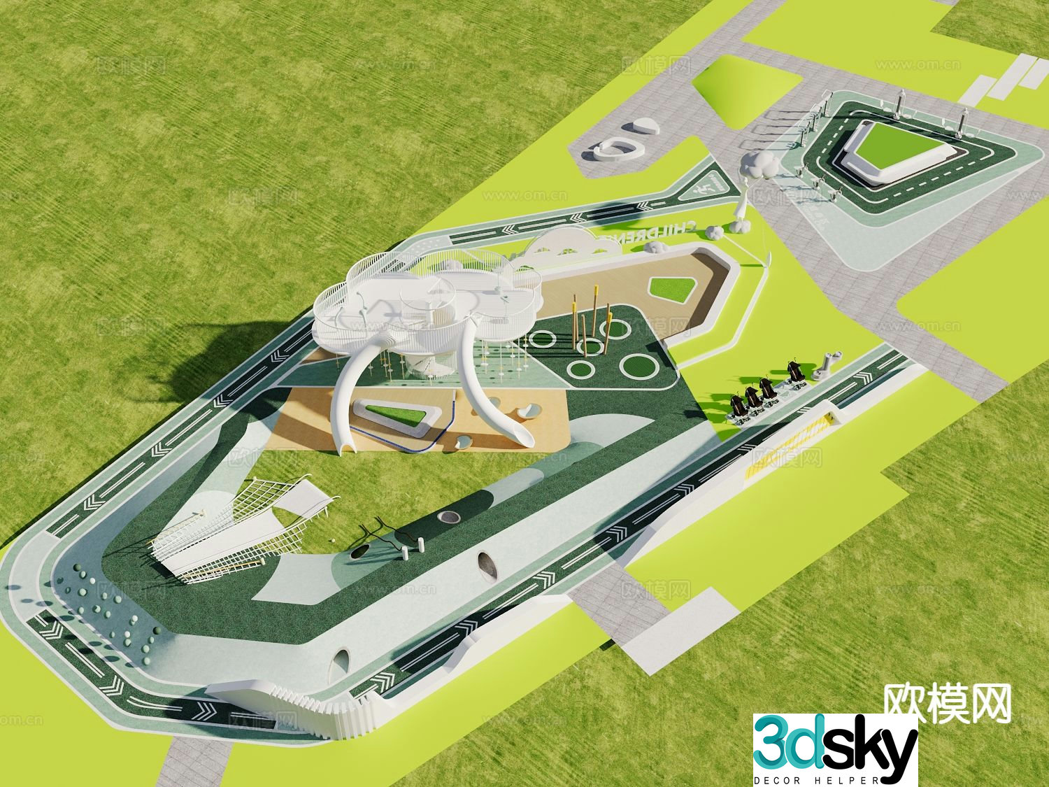 fitness sport park landscape 3d model