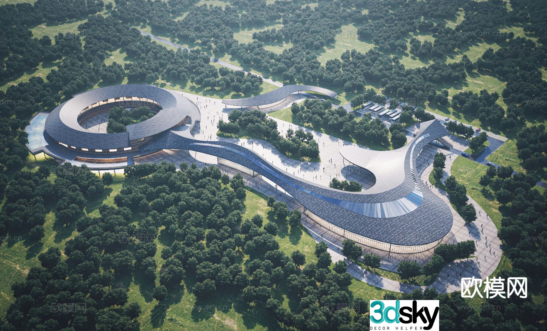 A bird’s eye view of the new Chinese club resort 3D model