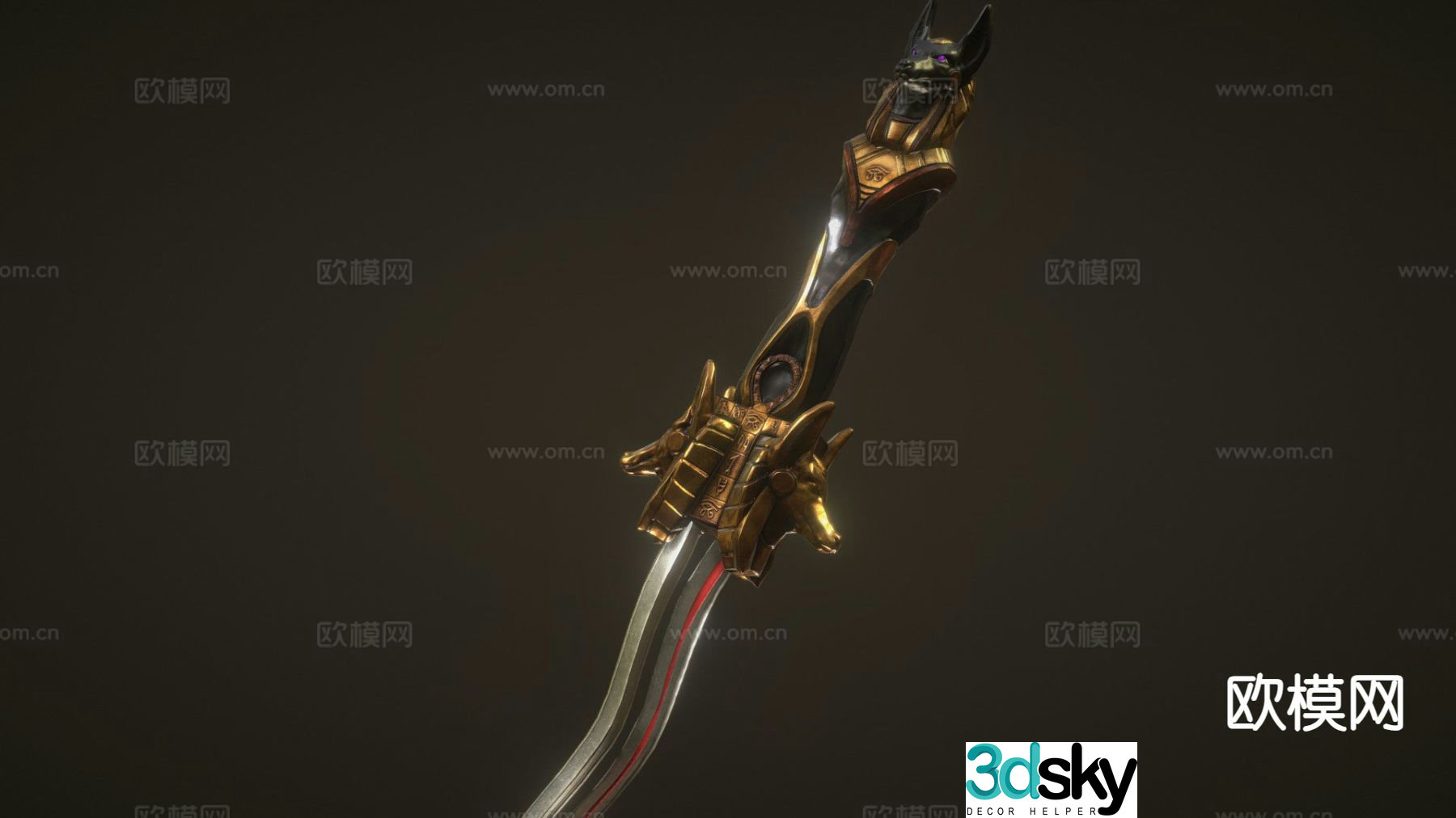 Mysterious weapon hell dagger 3d model