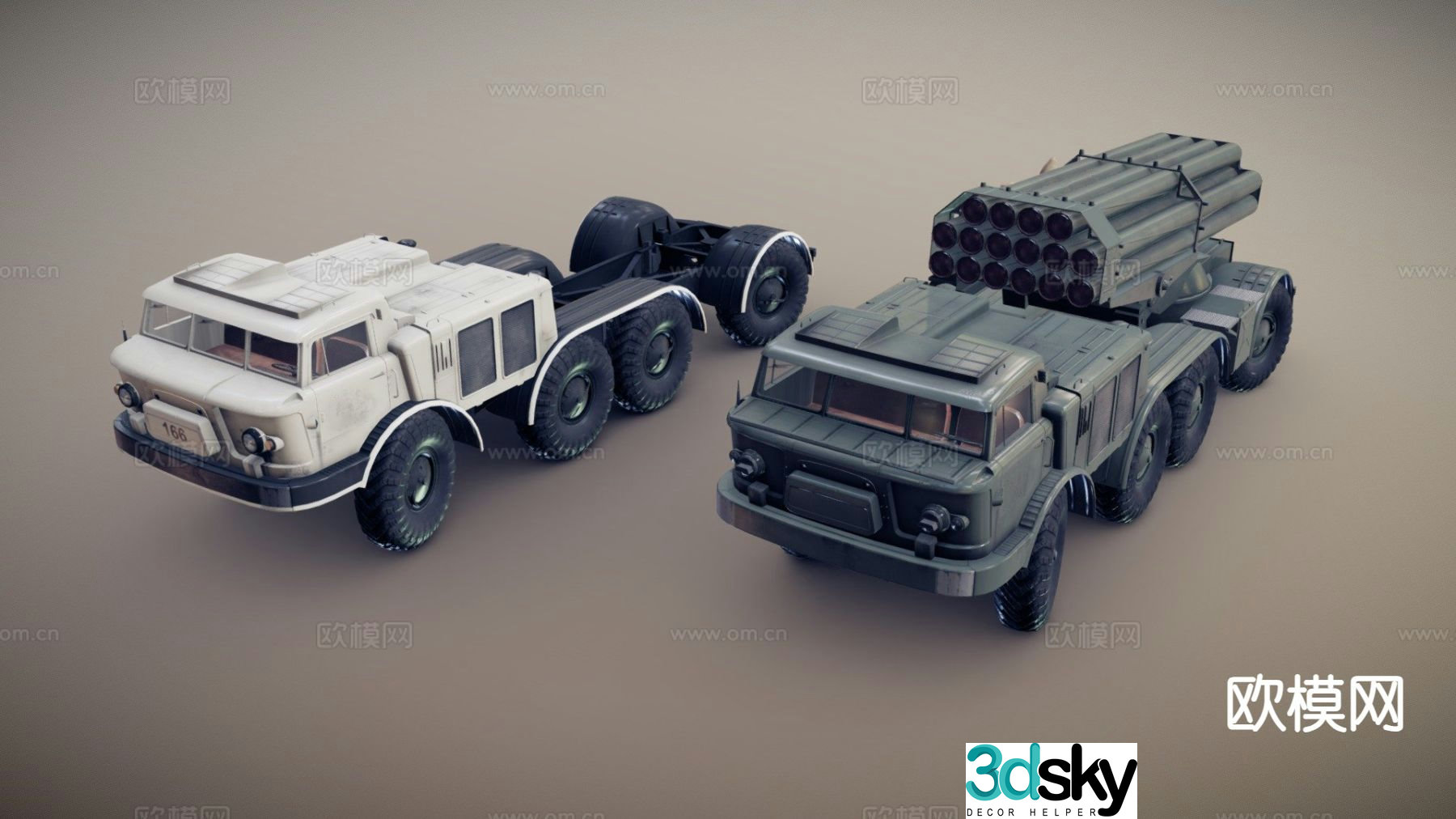 Russian military truck military vehicle 3d model