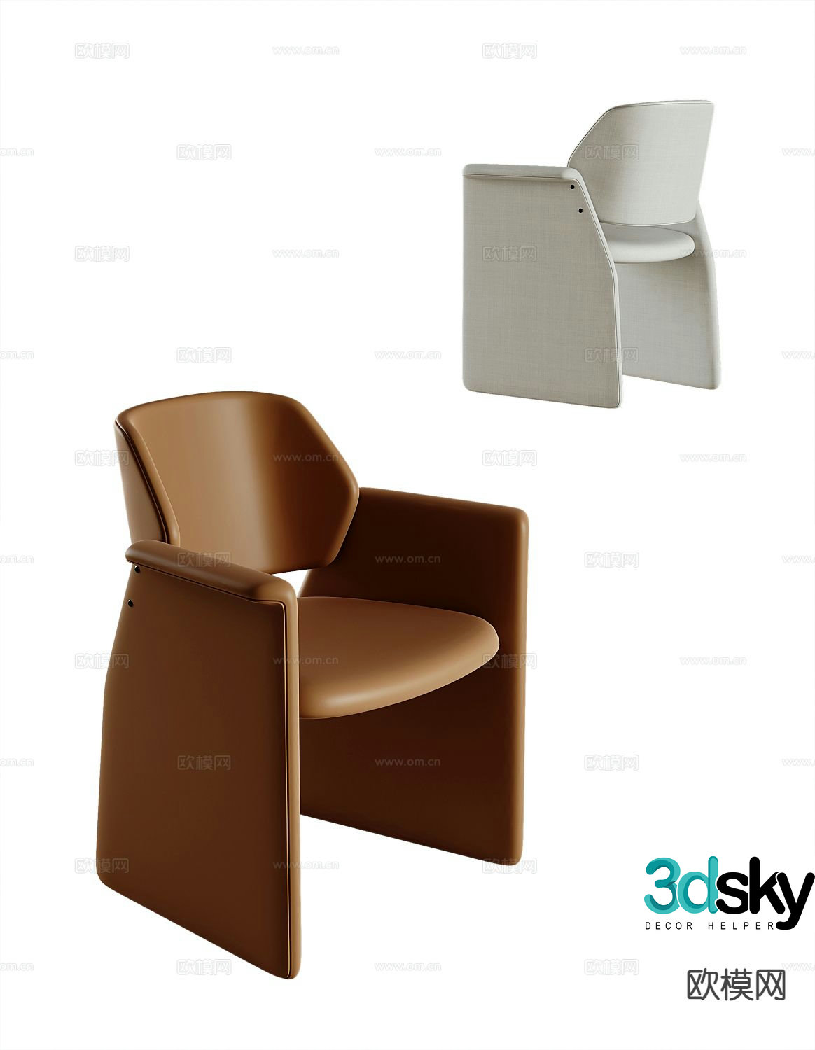 Modern chair dining chair 3d model