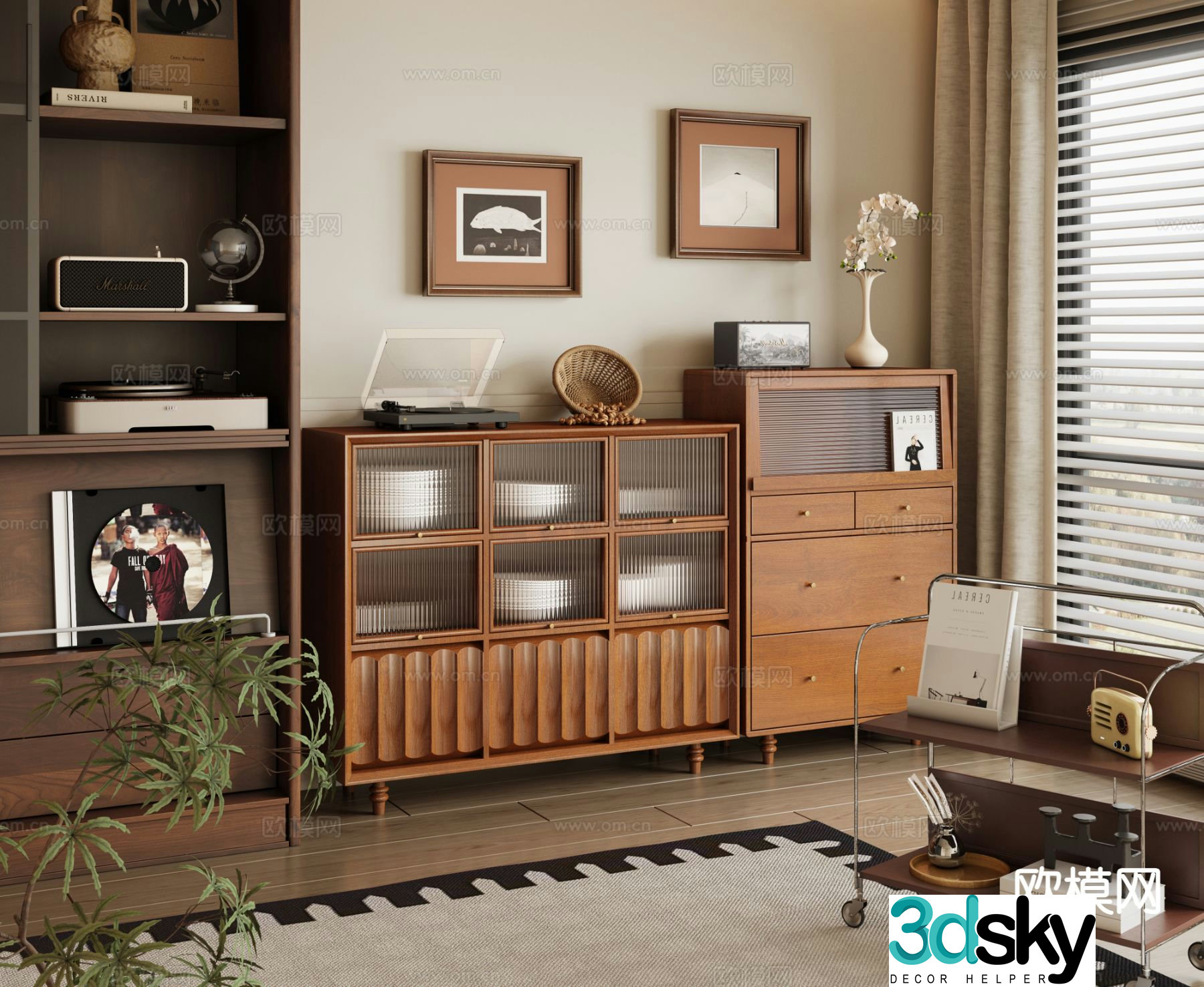 Medieval style sideboard 3d model