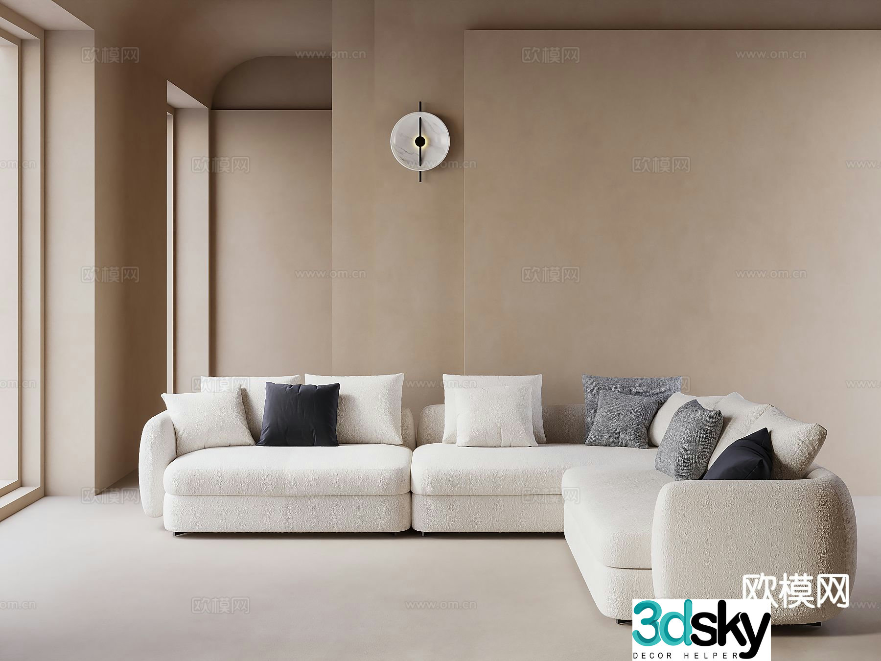 Multi-person sofa corner sofa 3d model