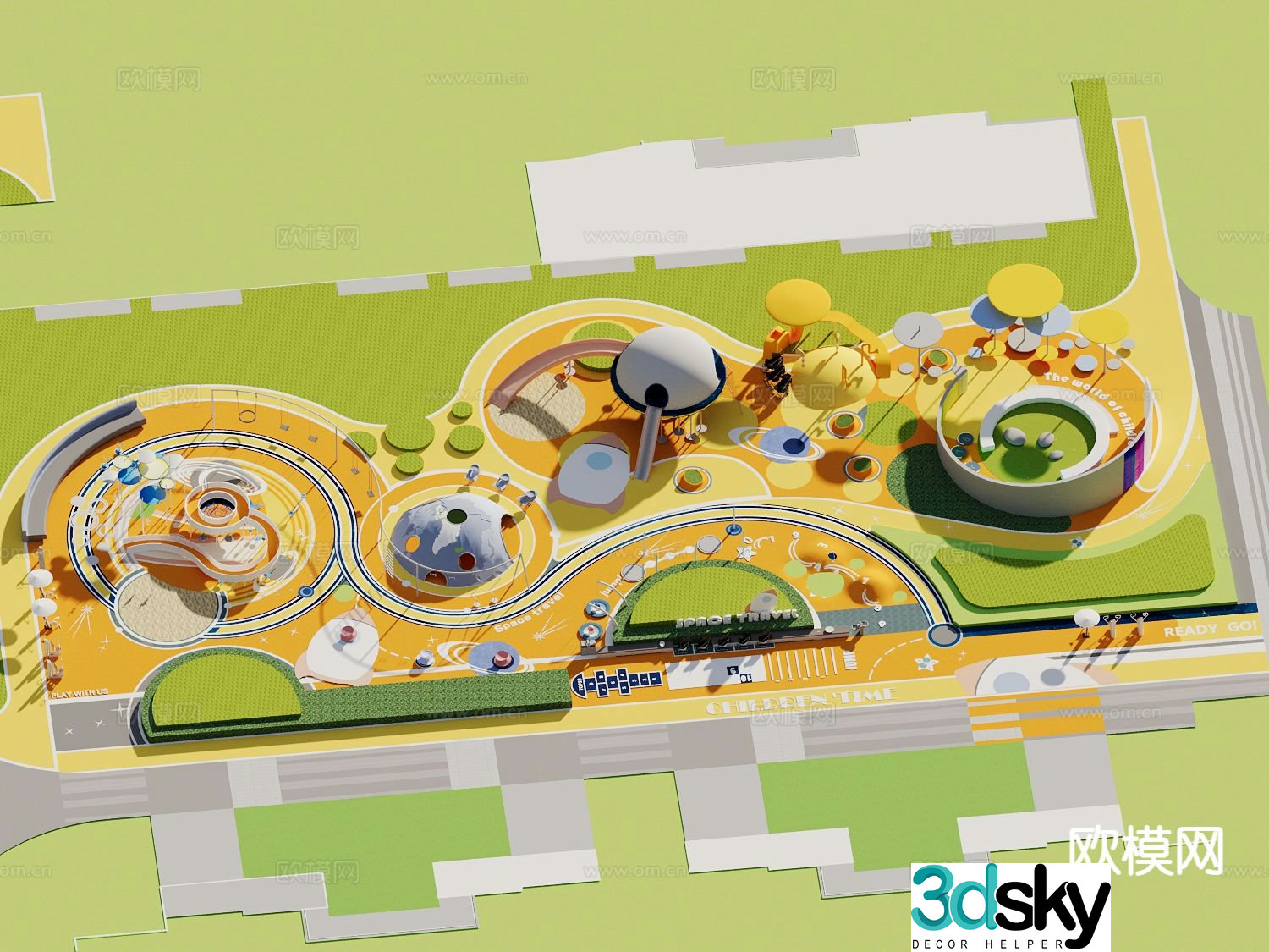 Children’s playground park landscape 3d model