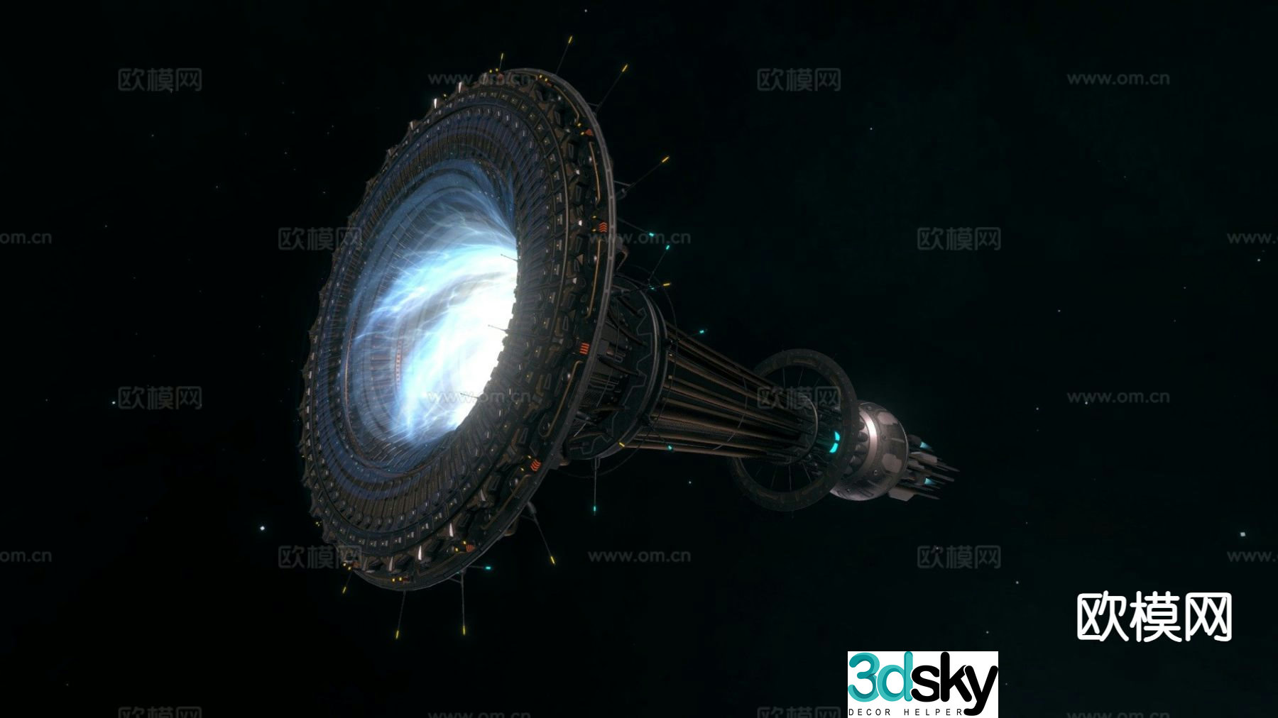 Wormhole sci-fi weapon 3d model