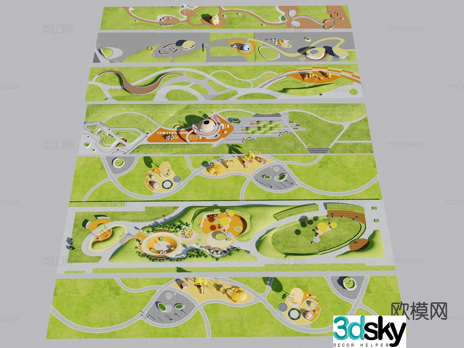 pocket park garden landscape 3d model