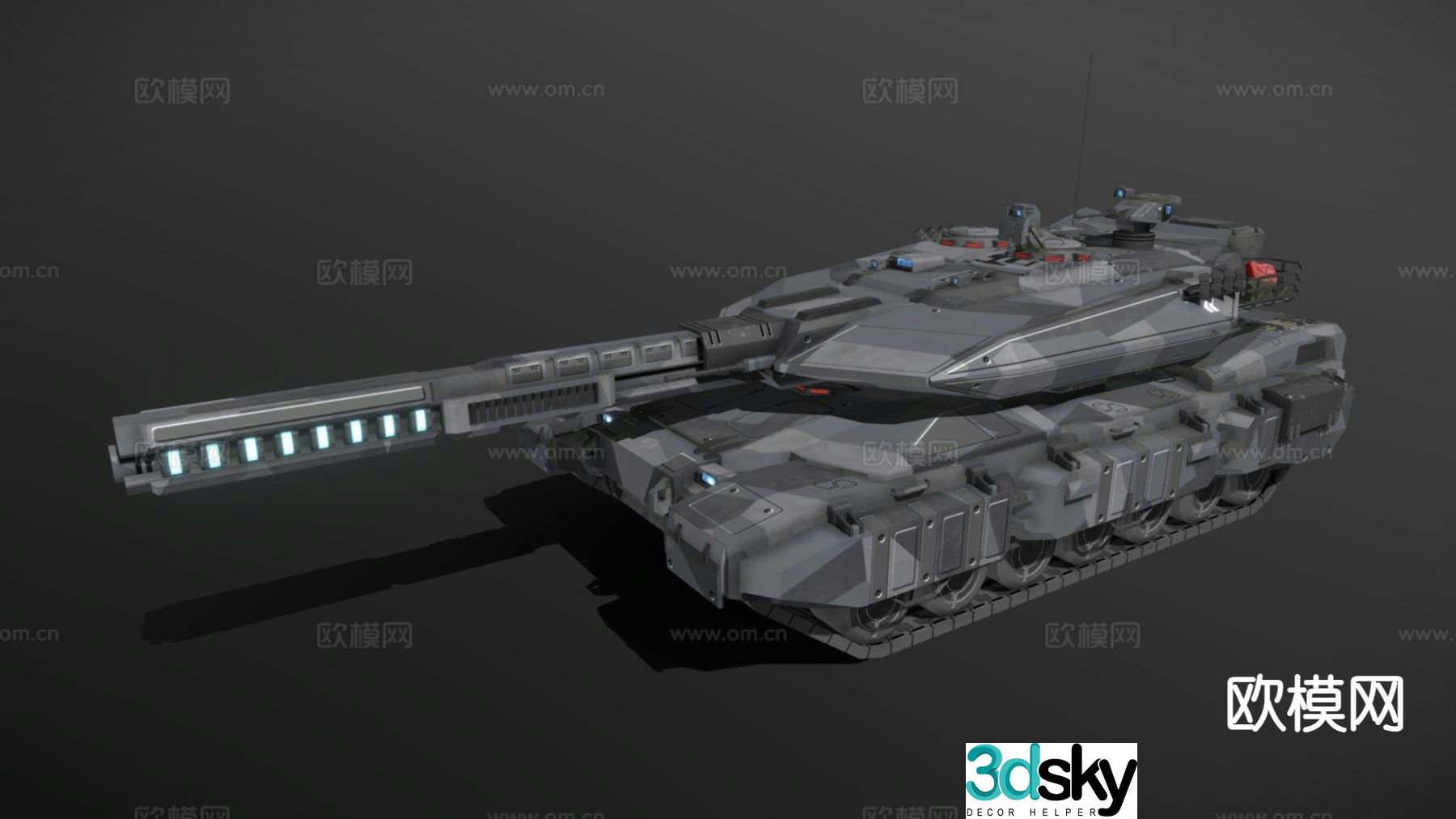 Sci-fi Leopard 3 main battle tank 3d model
