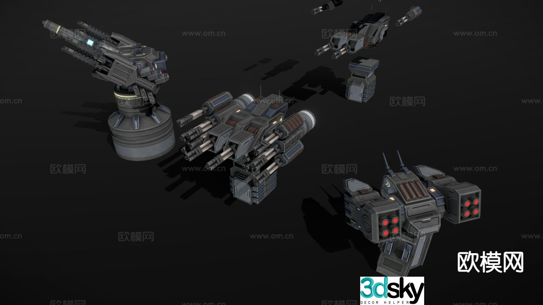 sci-fi turret 3d model