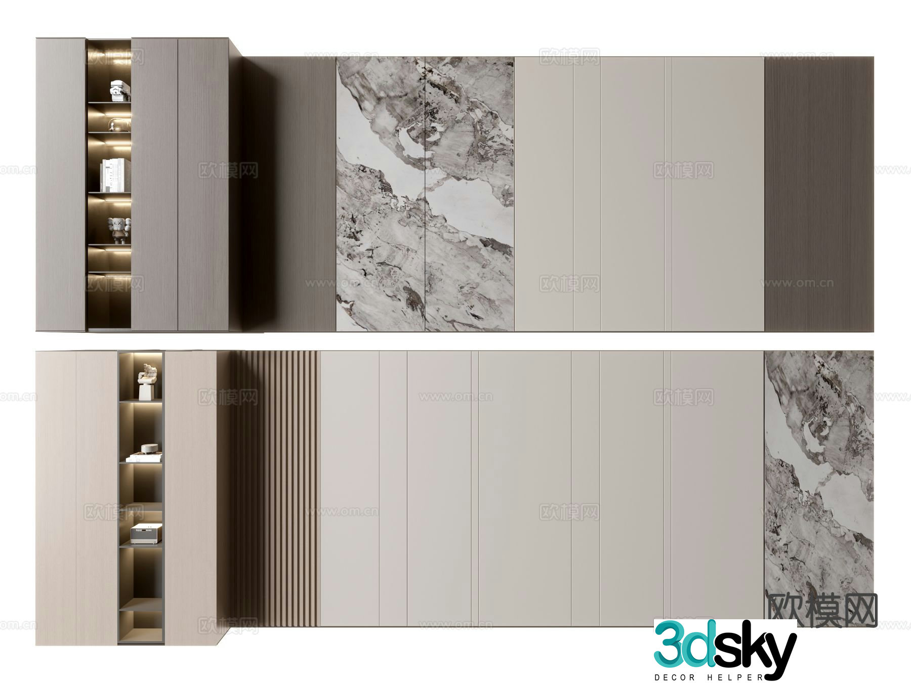Modern sofa background wall 3d model