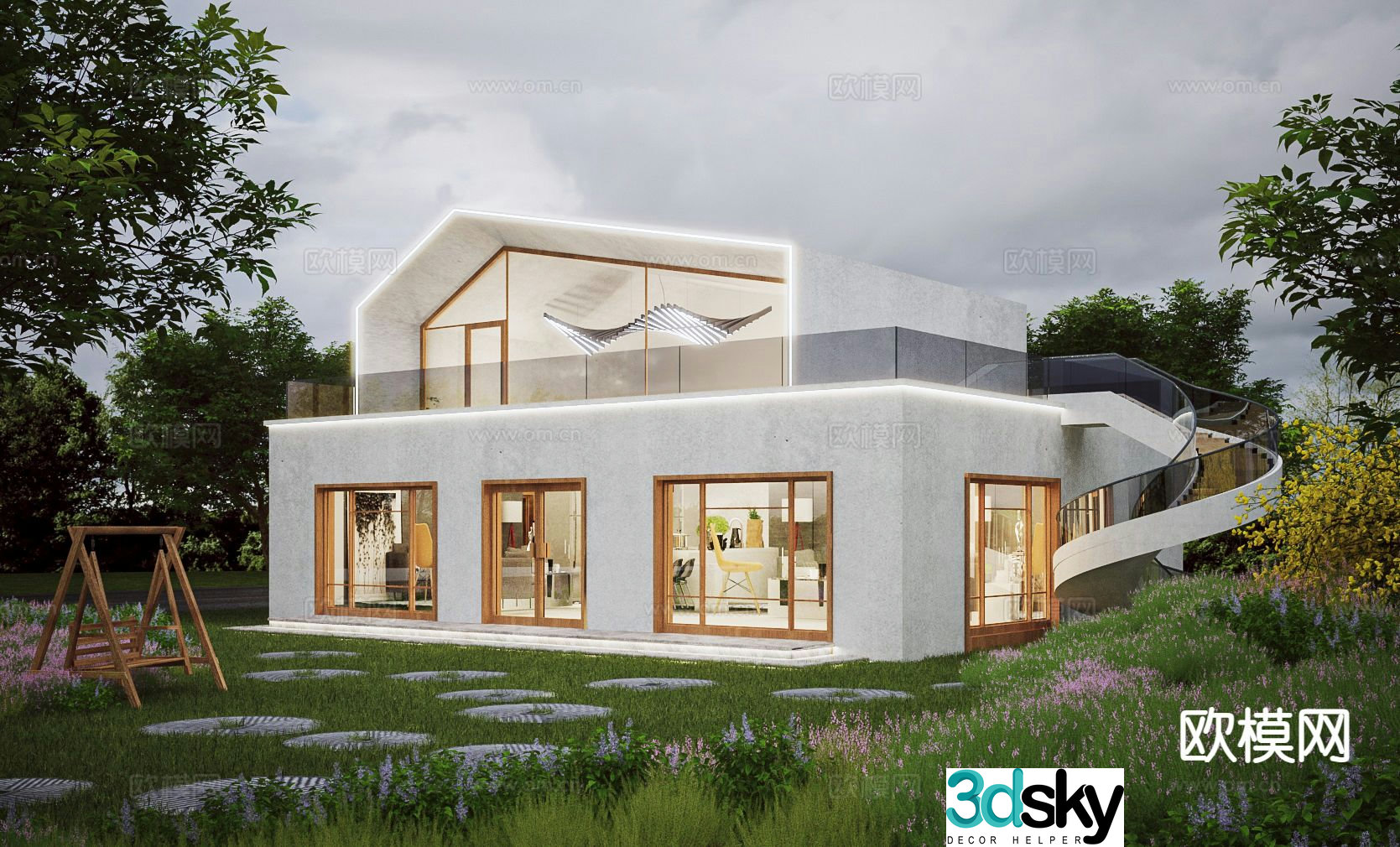 3D model of single-family villa appearance